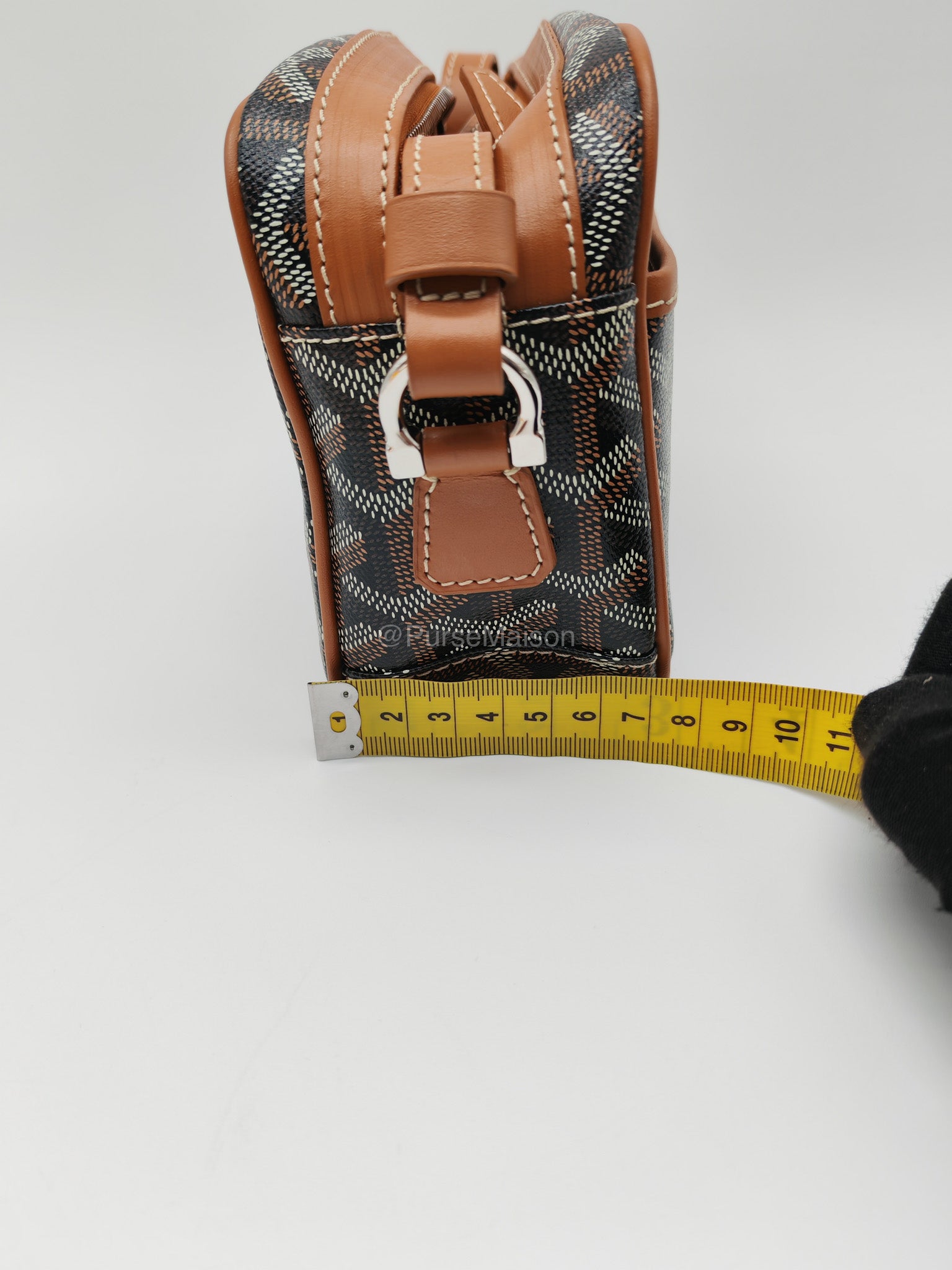 Goyard Cap Vert PM in Black/Tan Goyardine Canvas | Purse Maison Luxury Bags Shop