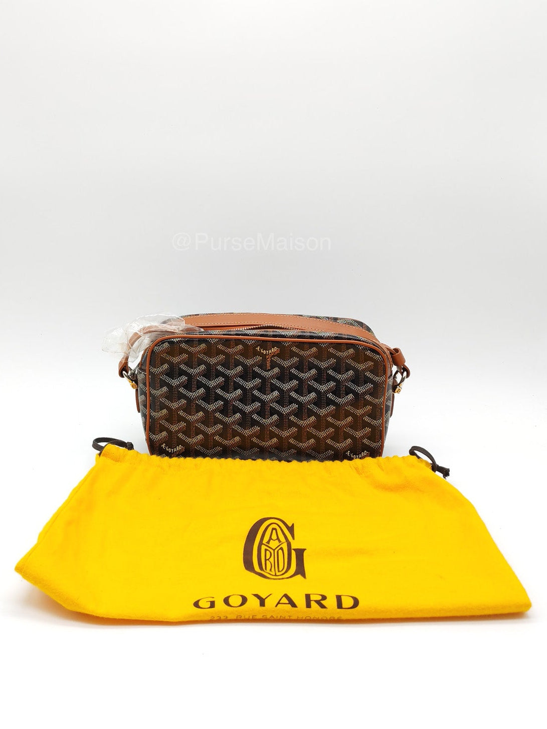 Goyard Cap Vert PM in Black/Tan Goyardine Canvas | Purse Maison Luxury Bags Shop