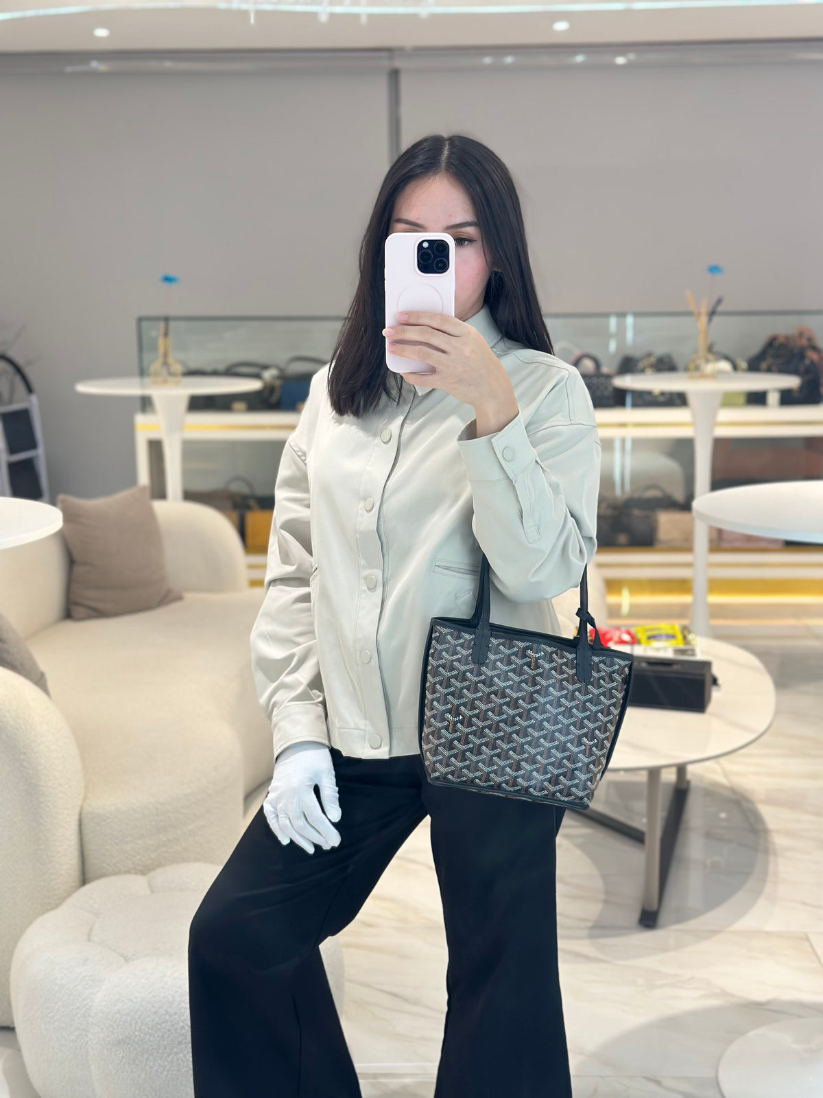 Goyard Mini Anjou in Black Goyardine Canvas | Purse Maison Luxury Bags Shop