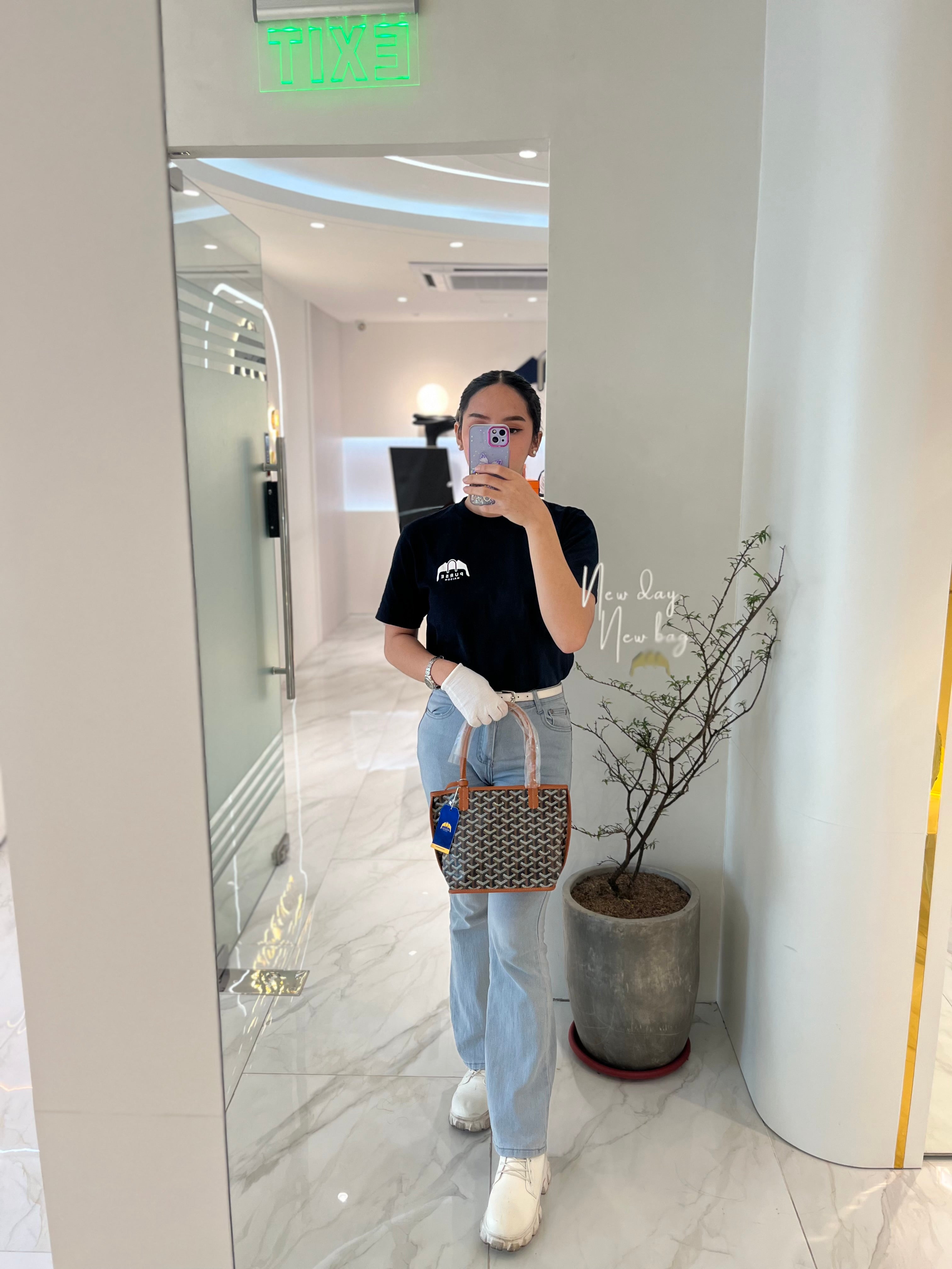 Mini Anjou Tan in Goyardine Canvas Tote Bag | Purse Maison Luxury Bags Shop
