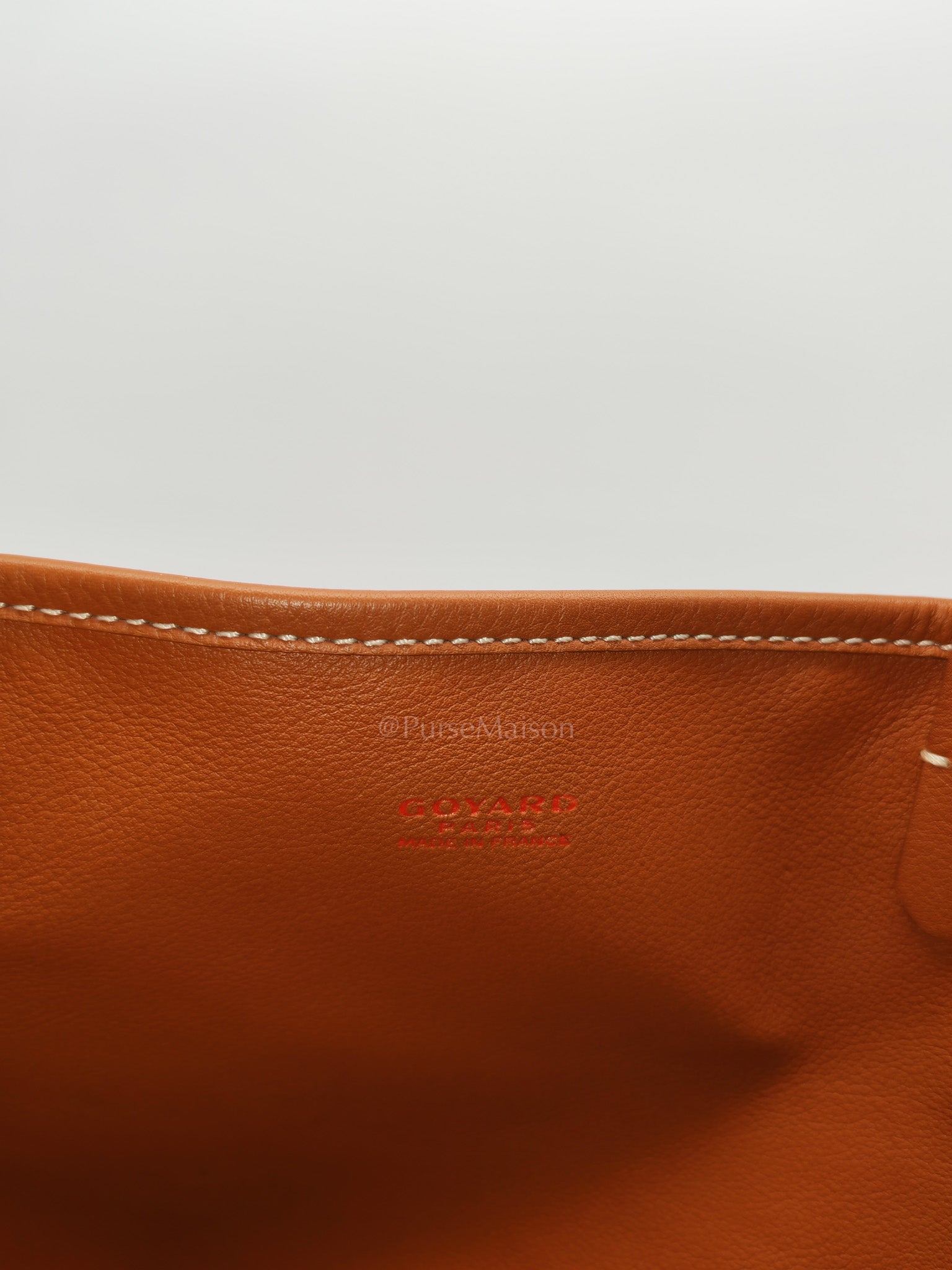 Goyard Mini Anjou in Tan Goyardine Canvas with Orange Heart Print and Croc Universel Clip Charm | Purse Maison Luxury Bags Shop