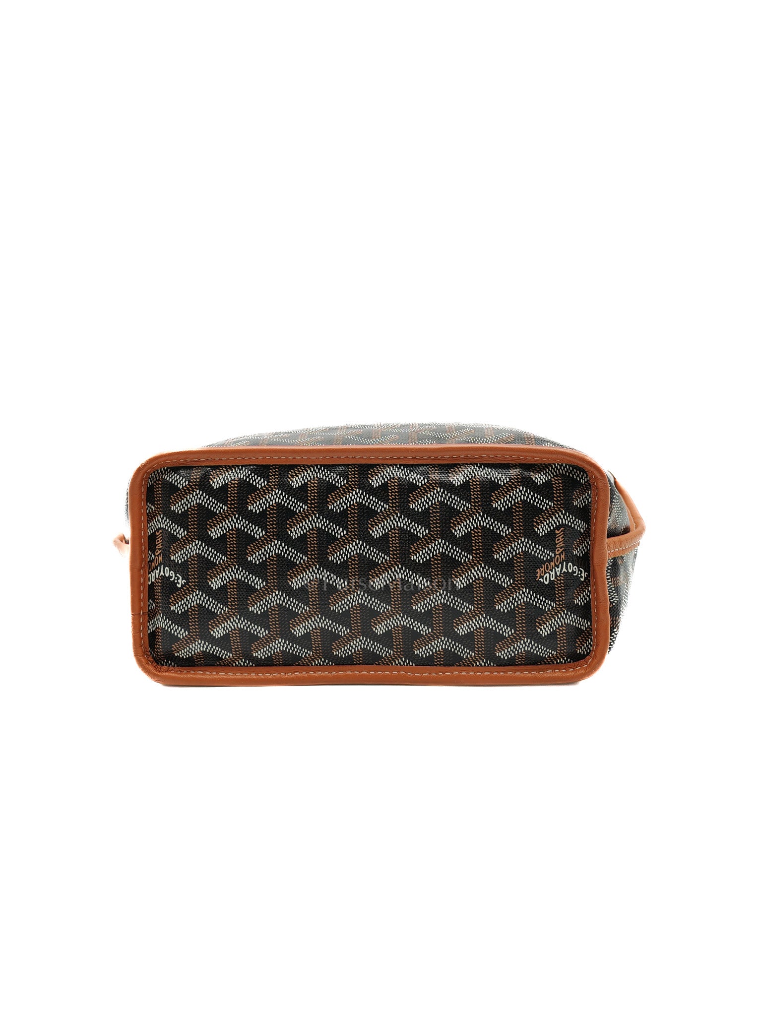 Goyard Mini Anjou in Tan Goyardine Canvas with Orange Heart Print and Croc Universel Clip Charm | Purse Maison Luxury Bags Shop