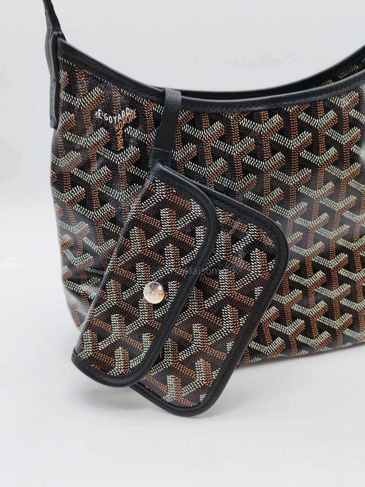Goyard Mini Boheme Hobo Bag in Black Goyadine Canvas | Purse Maison Luxury Bags Shop