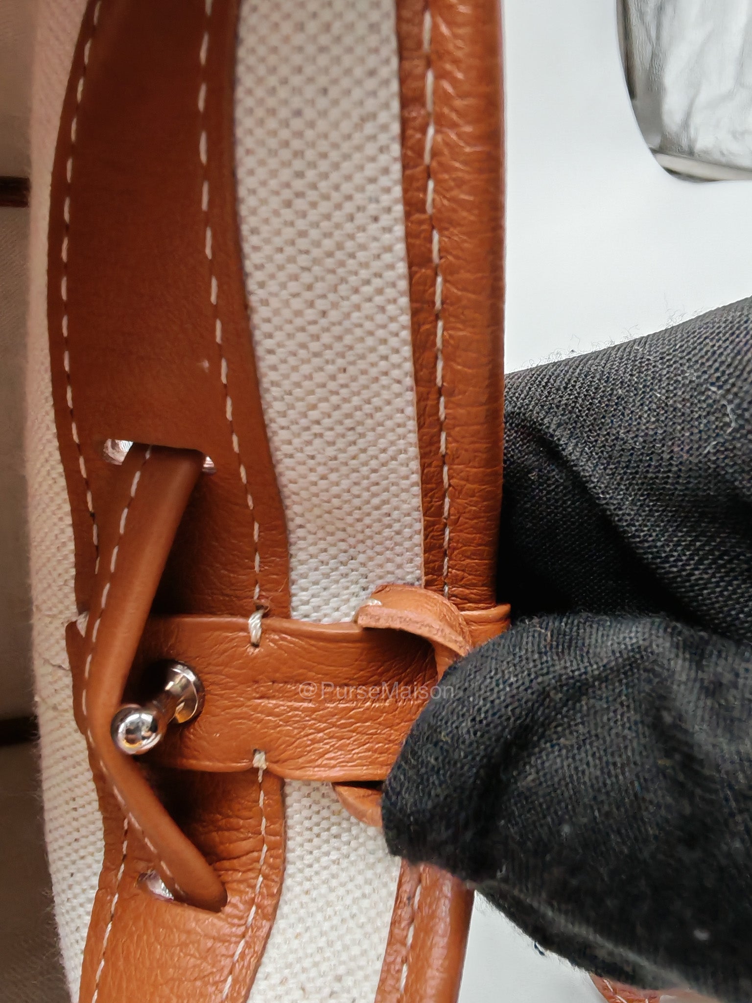 Goyard Petit Flot Bucket Bag in Black/Tan Goyardine Canvas | Purse Maison Luxury Bags Shop