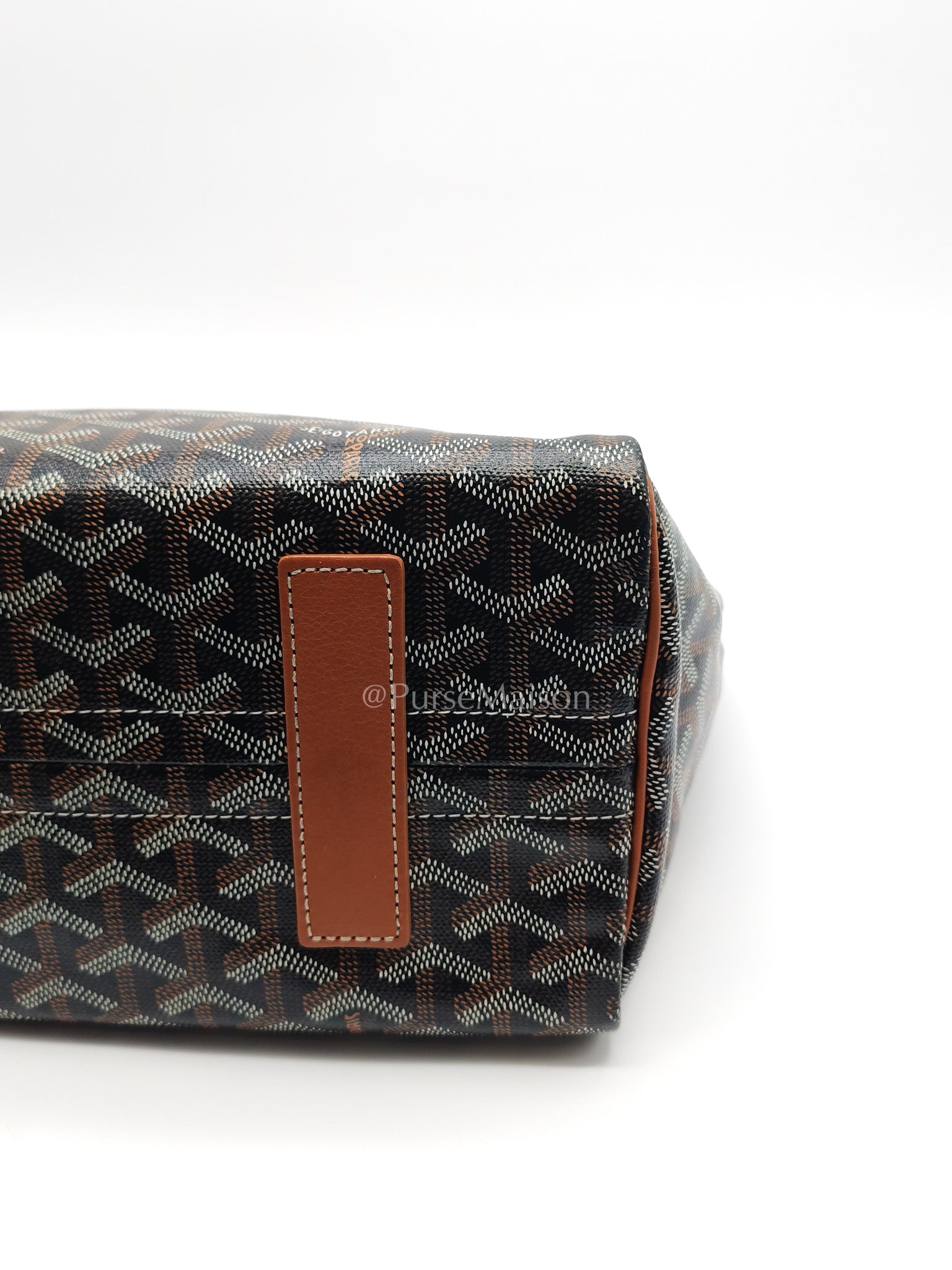 Goyard Rouette Bag in Black/Tan Goyardine Canvas and Chevroches Calfskin Leather | Purse Maison Luxury Bags Shop