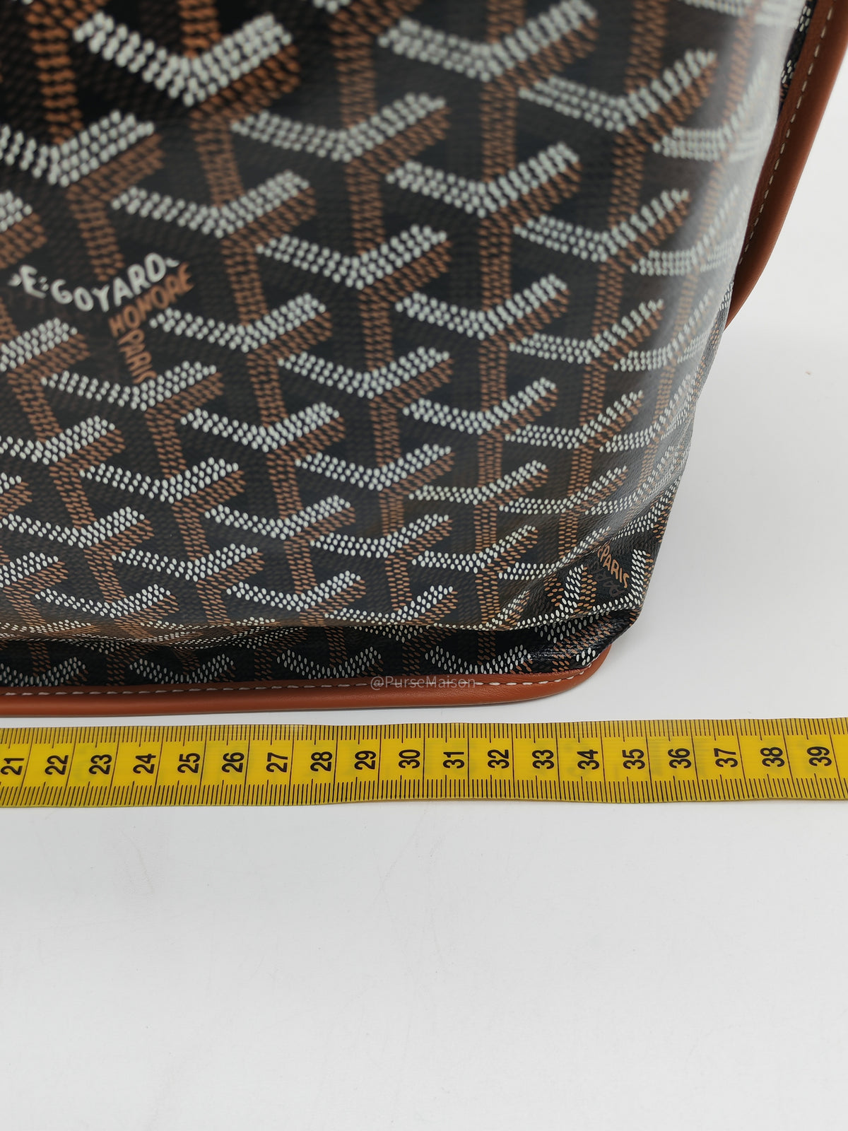 Goyard Sac Anjou Tote Bag PM in Noir Et Naturel/Tan Goyardine Canvas | Purse Maison Luxury Bags Shop