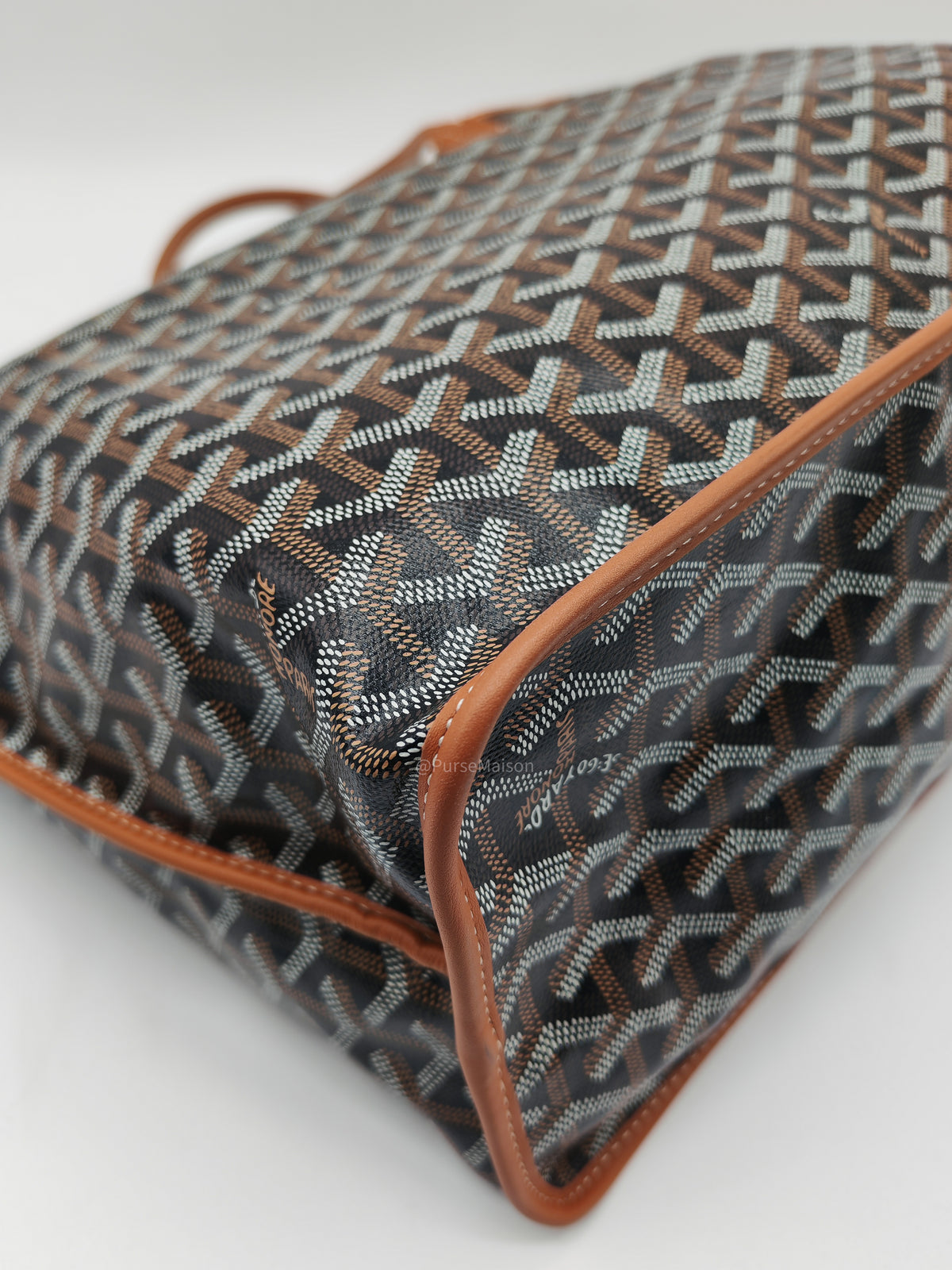 Goyard Sac Anjou Tote Bag PM in Noir Et Naturel/Tan Goyardine Canvas | Purse Maison Luxury Bags Shop