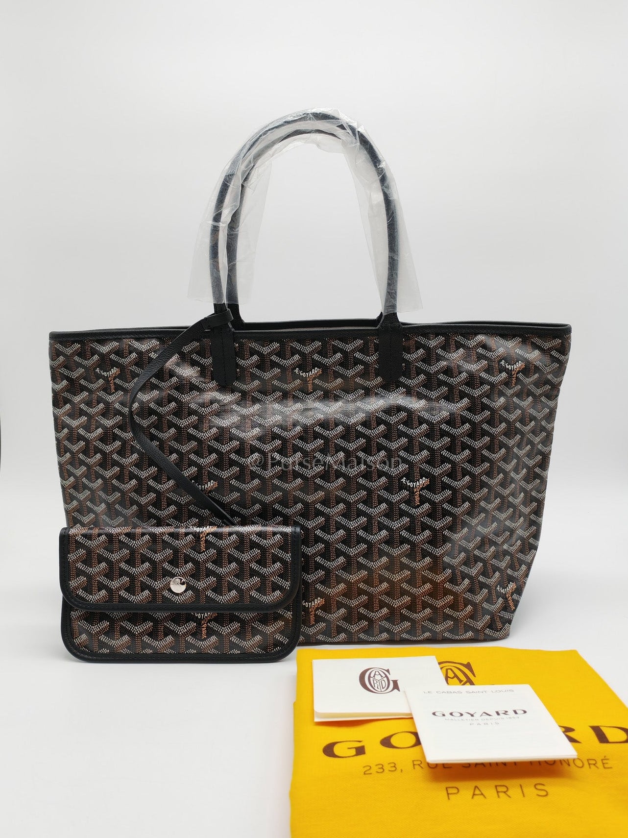 Goyard Saint Louis PM in Black Goyardine Canvas | Purse Maison Luxury Bags Shop