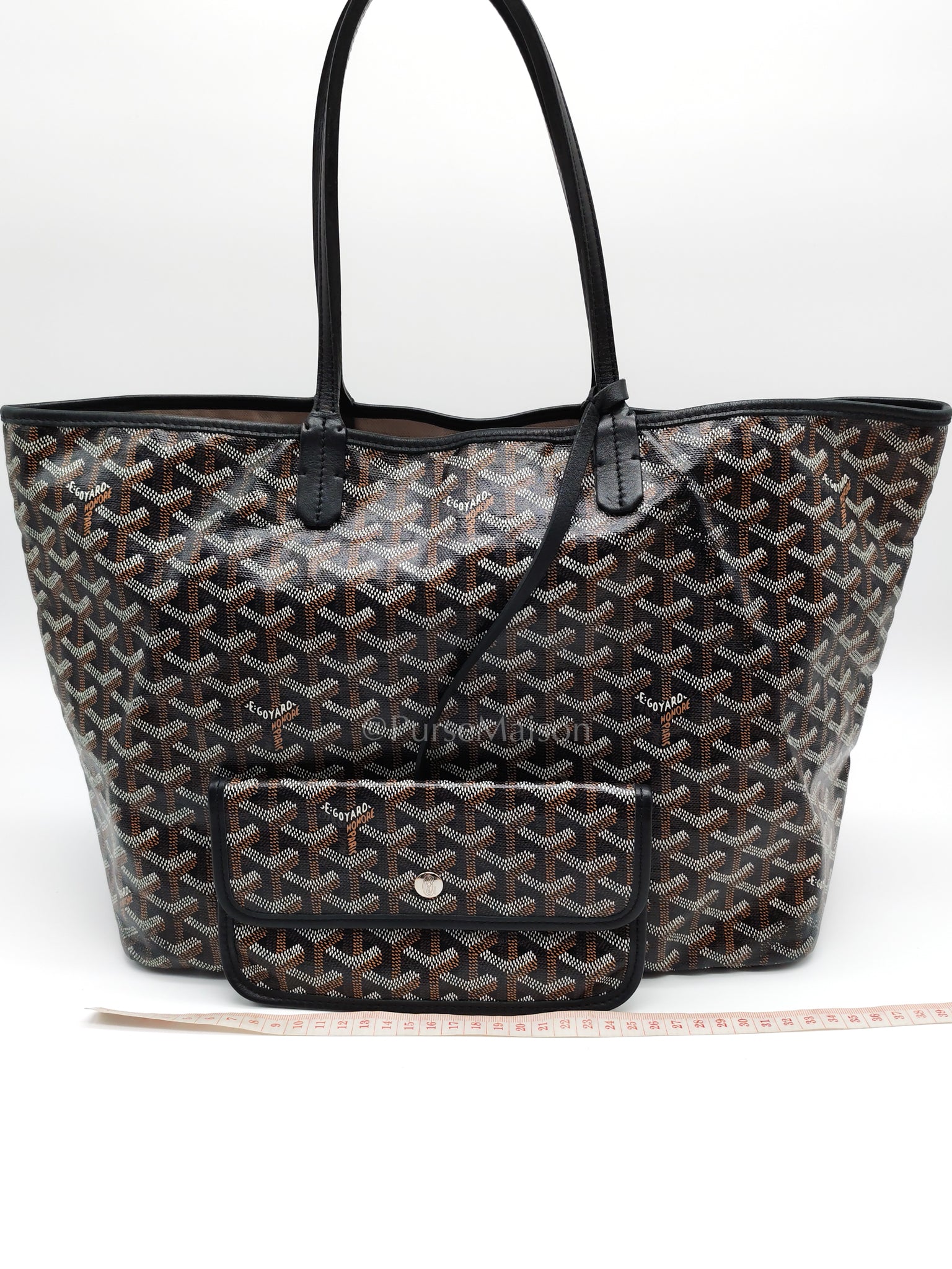 Goyard St. Louis Pm in Black Goyardine Canvas | Purse Maison Luxury Bags Shop