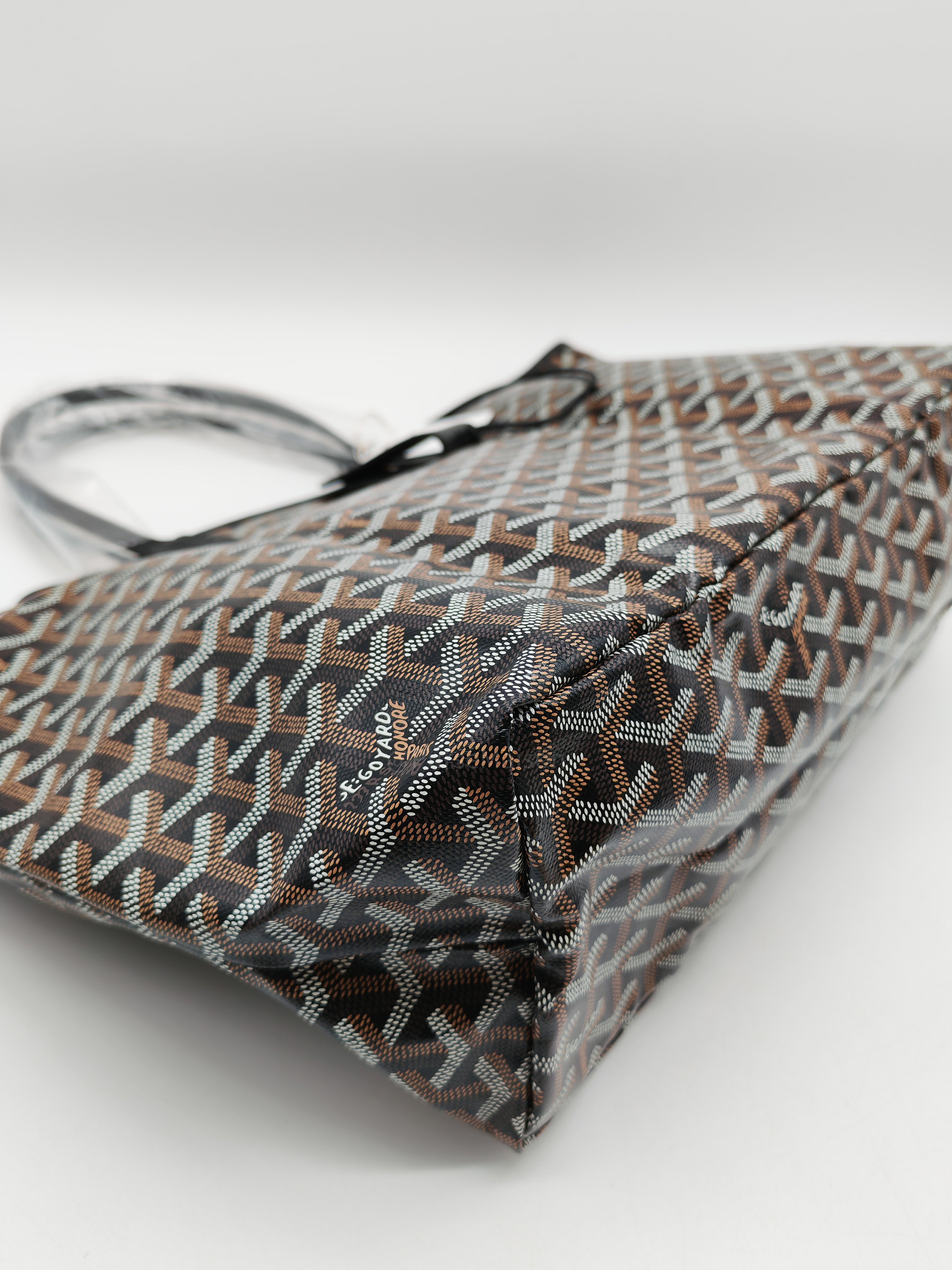 Goyard Saint Louis PM in Black Goyardine Canvas with Croc Universal Clip Charm | Purse Maison Luxury Bags Shop
