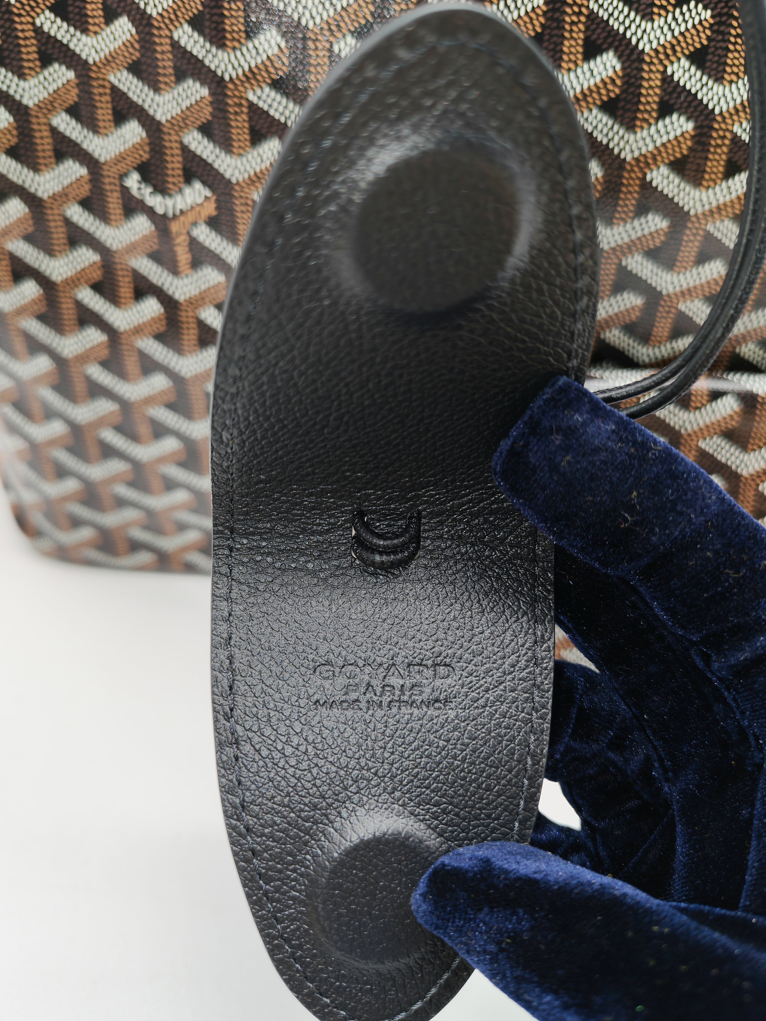 Goyard Saint Louis PM in Black Goyardine Canvas with Croc Universal Clip Charm | Purse Maison Luxury Bags Shop