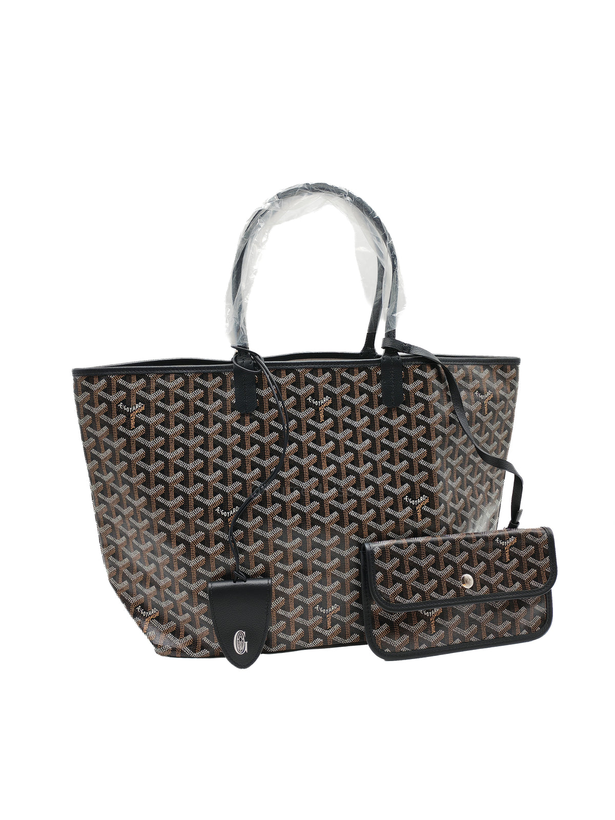 Goyard Saint Louis PM in Black Goyardine Canvas with Croc Universal Clip Charm | Purse Maison Luxury Bags Shop