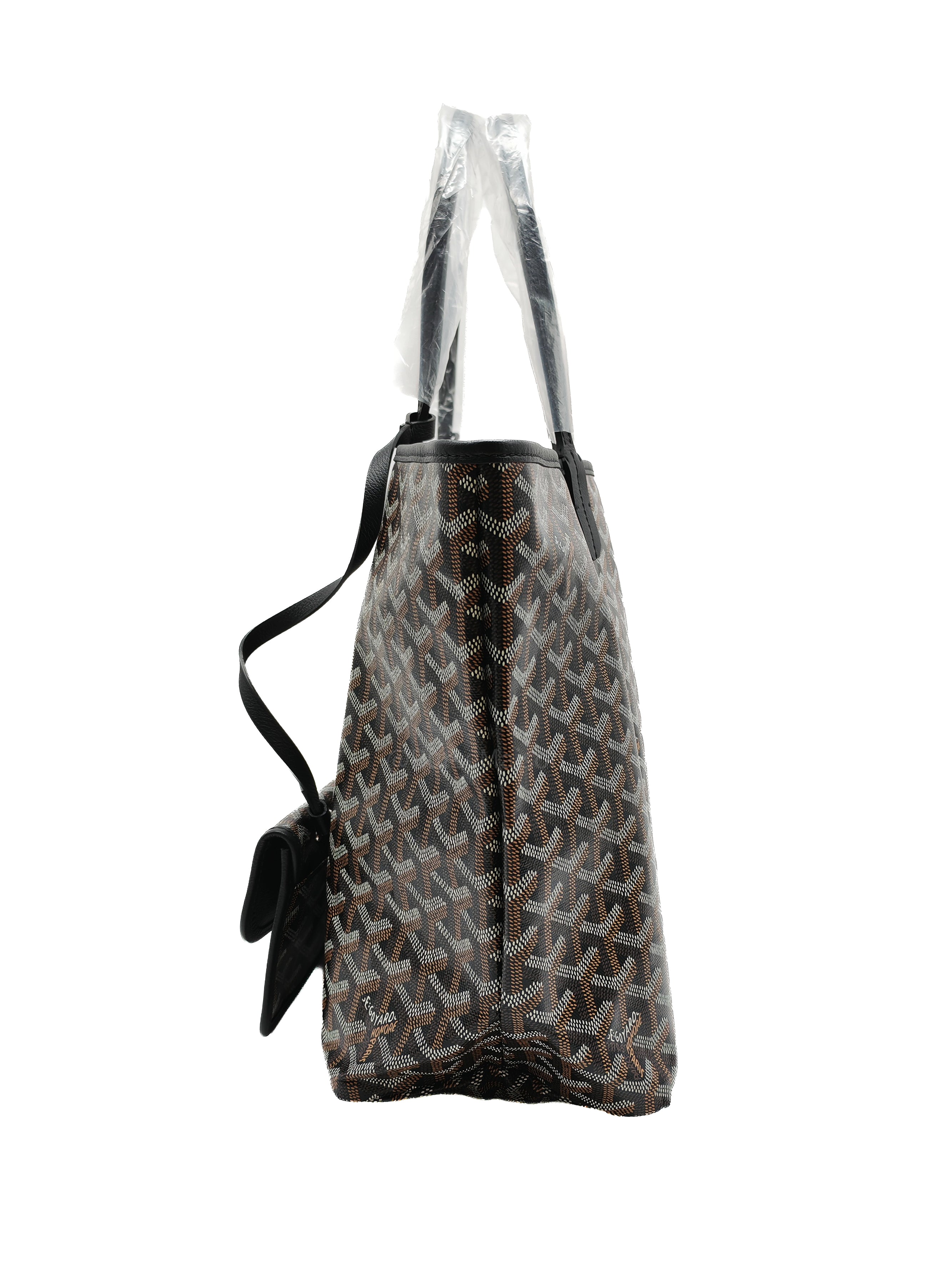 Goyard Saint Louis PM in Black Goyardine Canvas with Croc Universal Clip Charm | Purse Maison Luxury Bags Shop