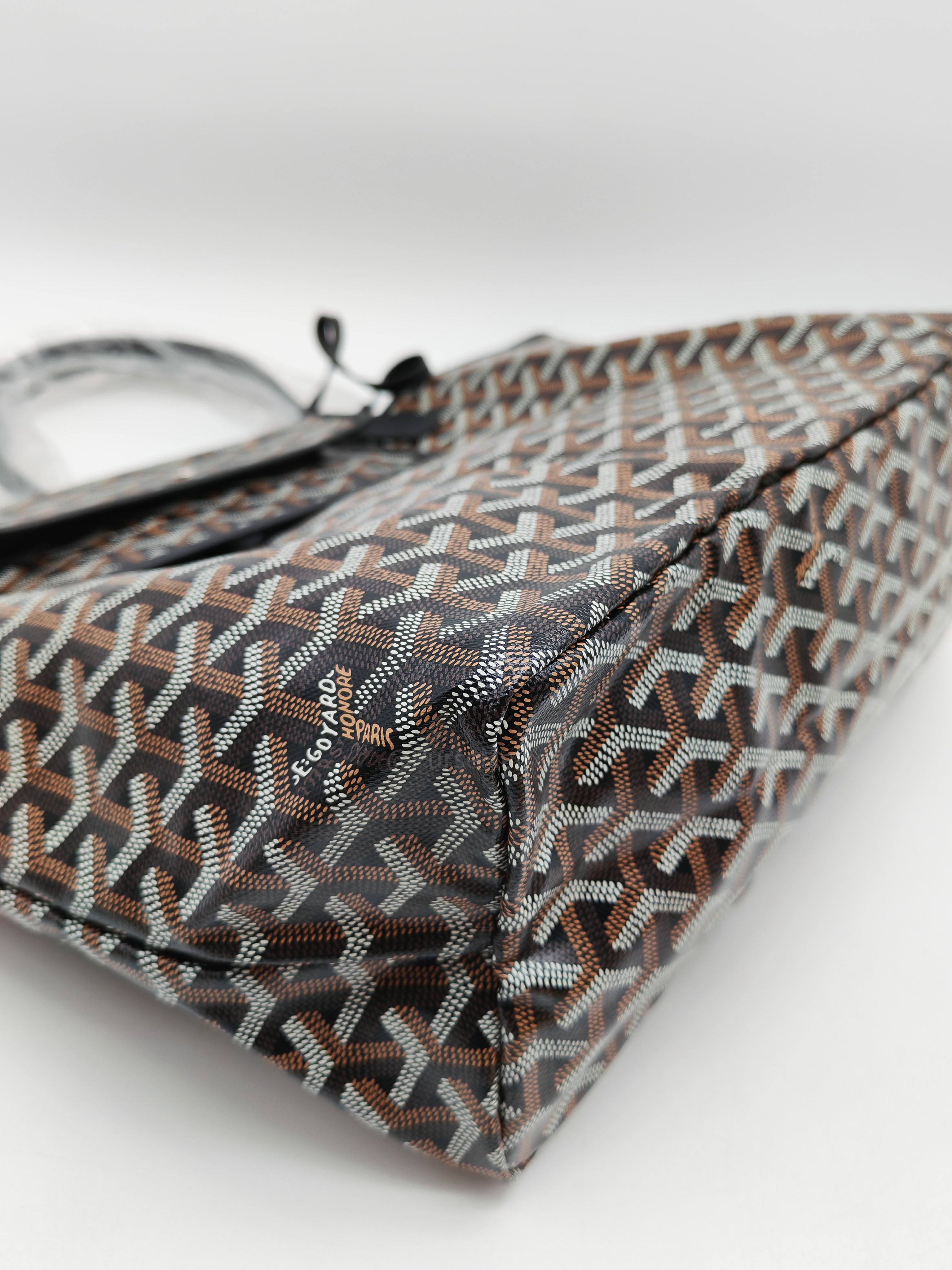 Goyard Saint Louis PM in Black Goyardine Canvas with Croc Universal Clip Charm | Purse Maison Luxury Bags Shop