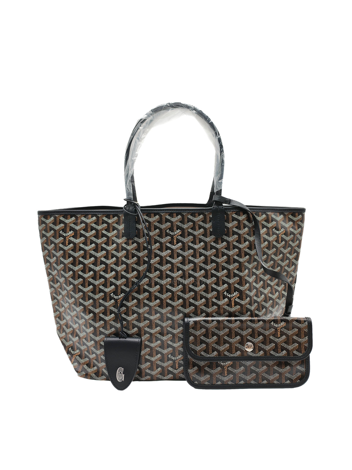 Goyard Saint Louis PM in Black Goyardine Canvas with Croc Universal Clip Charm | Purse Maison Luxury Bags Shop