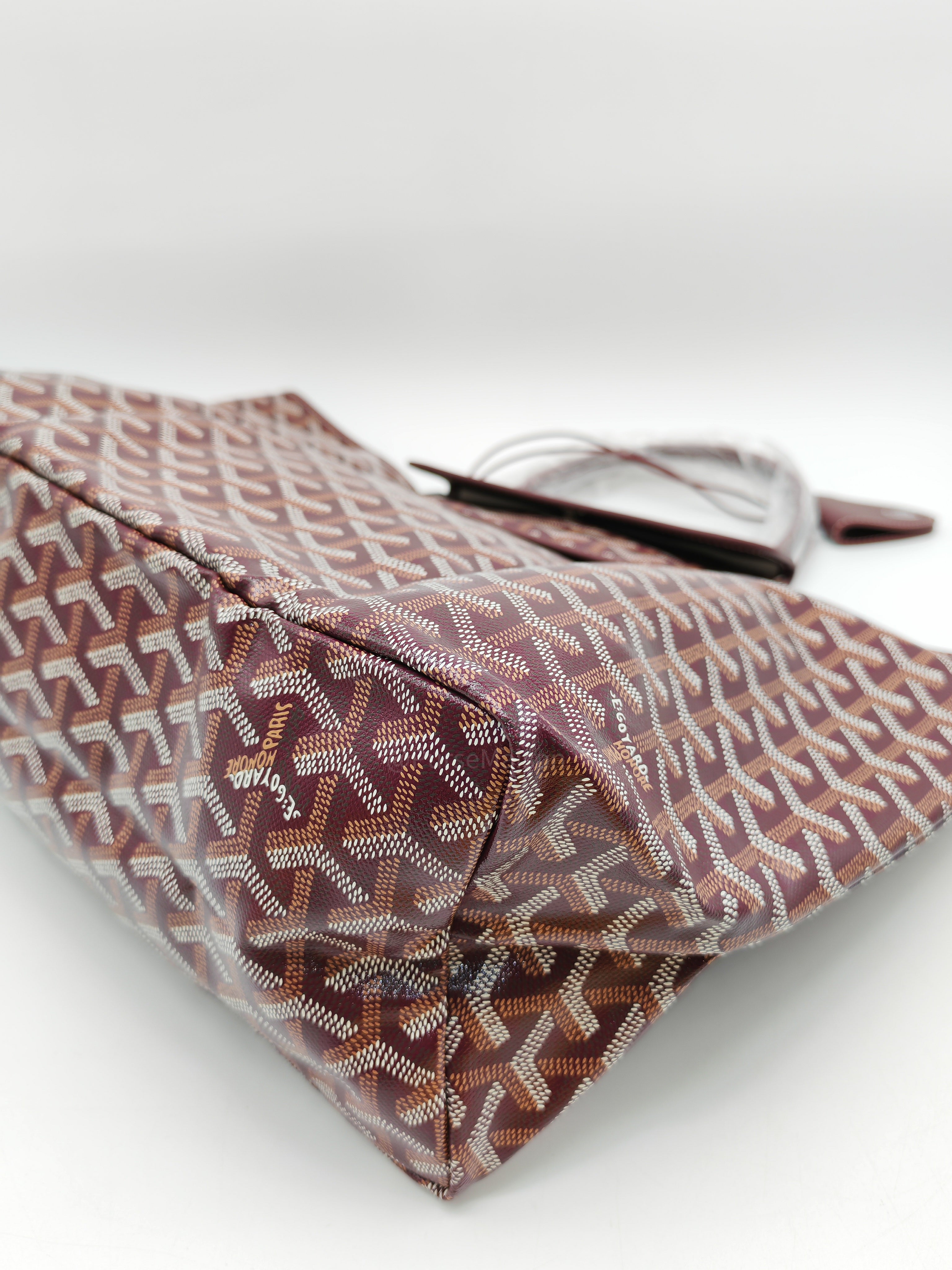 Goyard Saint Louis PM in Bordeaux Goyardine Canvas with Croc Universal Clip Charm | Purse Maison Luxury Bags Shop