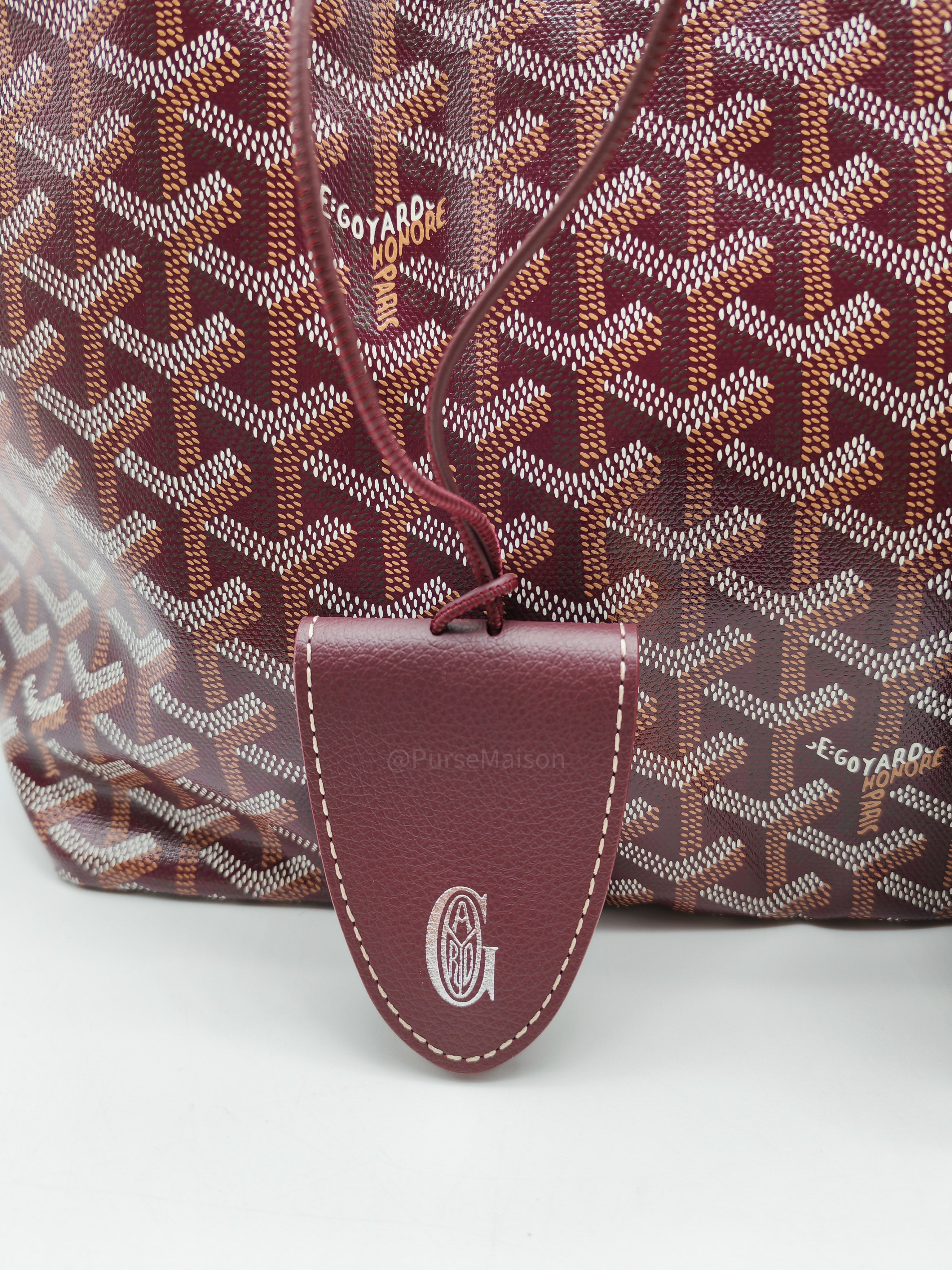 Goyard Saint Louis PM in Bordeaux Goyardine Canvas with Croc Universal Clip Charm | Purse Maison Luxury Bags Shop