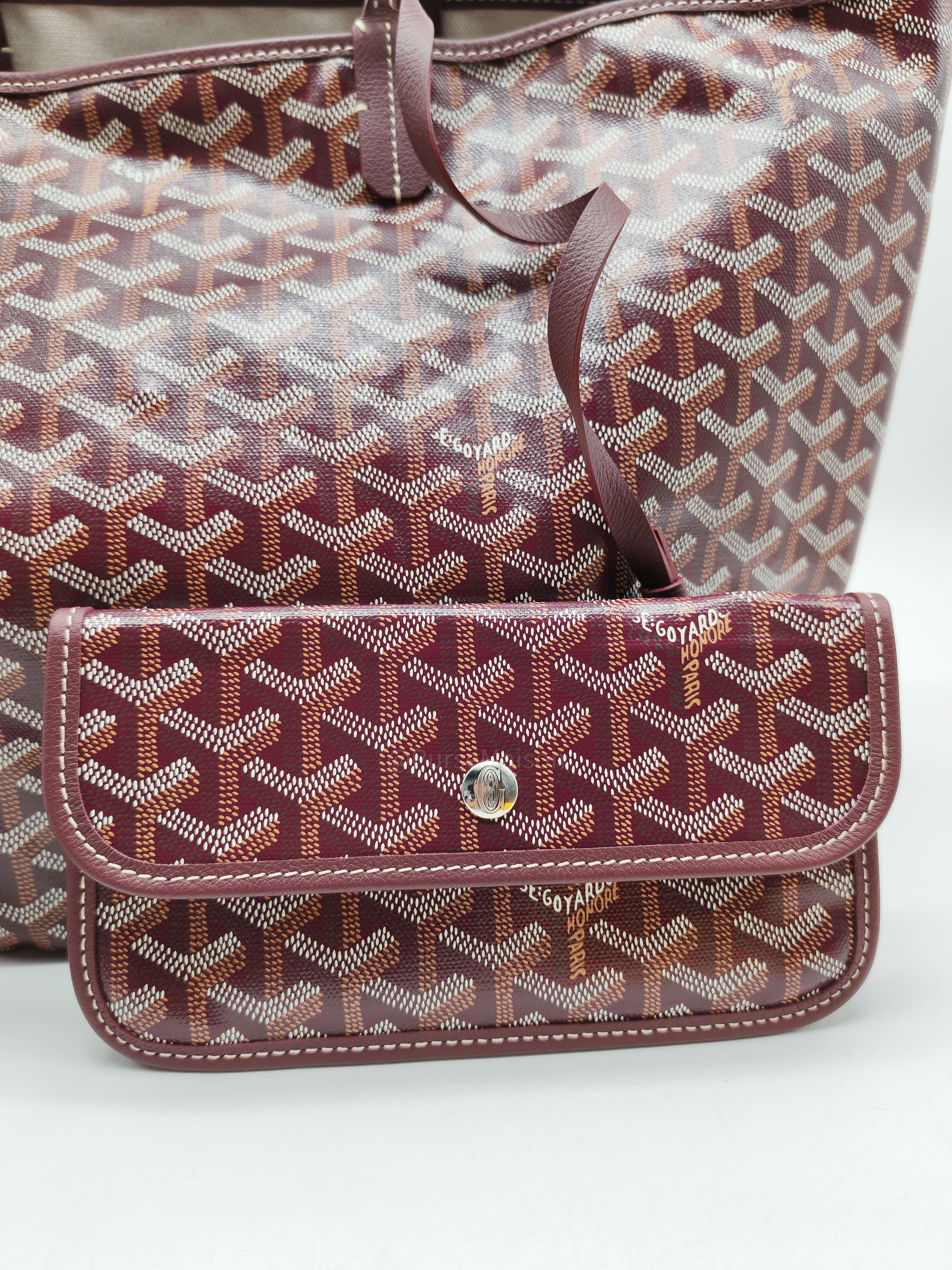 Goyard Saint Louis PM in Bordeaux Goyardine Canvas with Croc Universal Clip Charm | Purse Maison Luxury Bags Shop