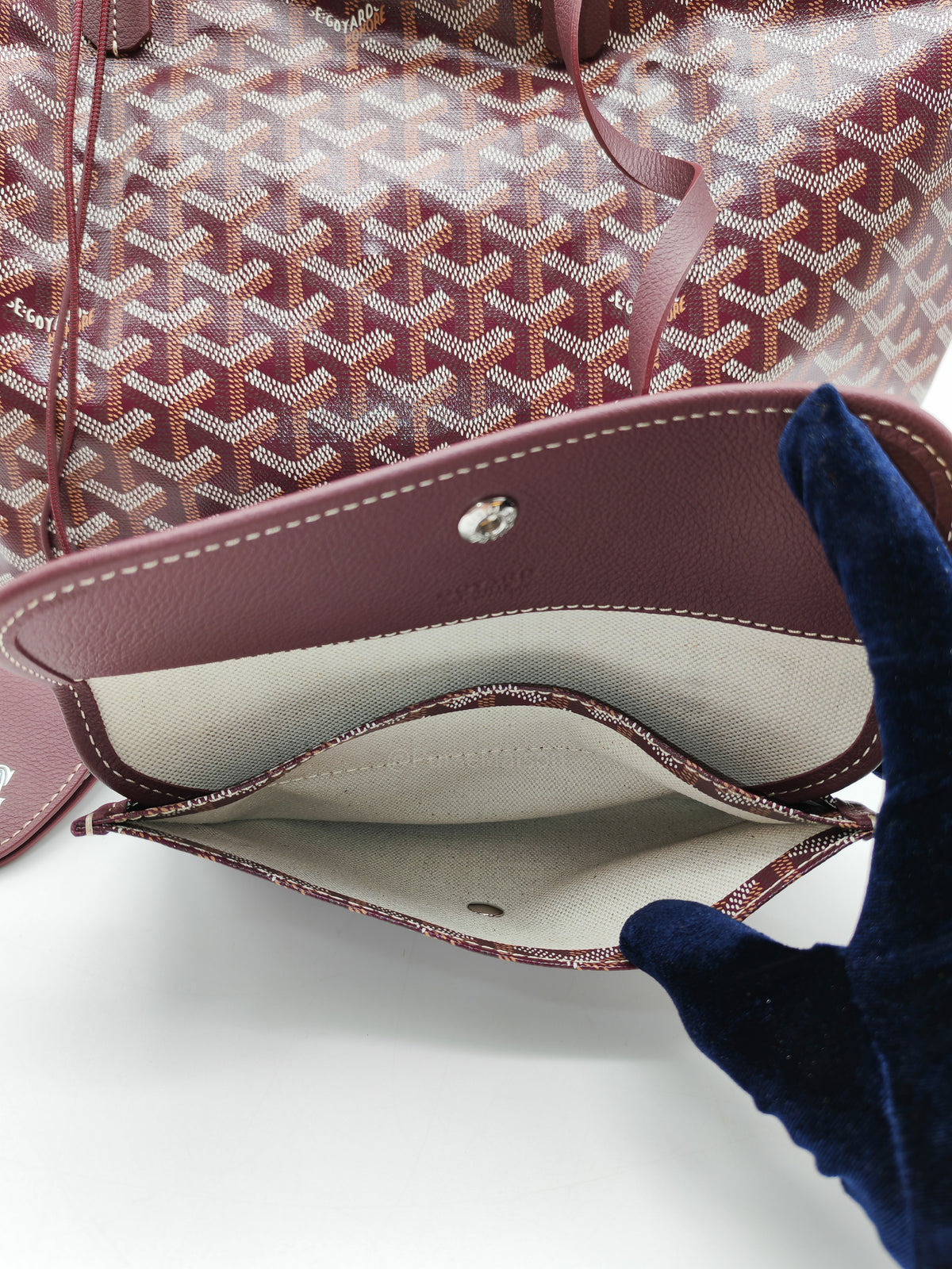 Goyard Saint Louis PM in Bordeaux Goyardine Canvas with Croc Universal Clip Charm | Purse Maison Luxury Bags Shop
