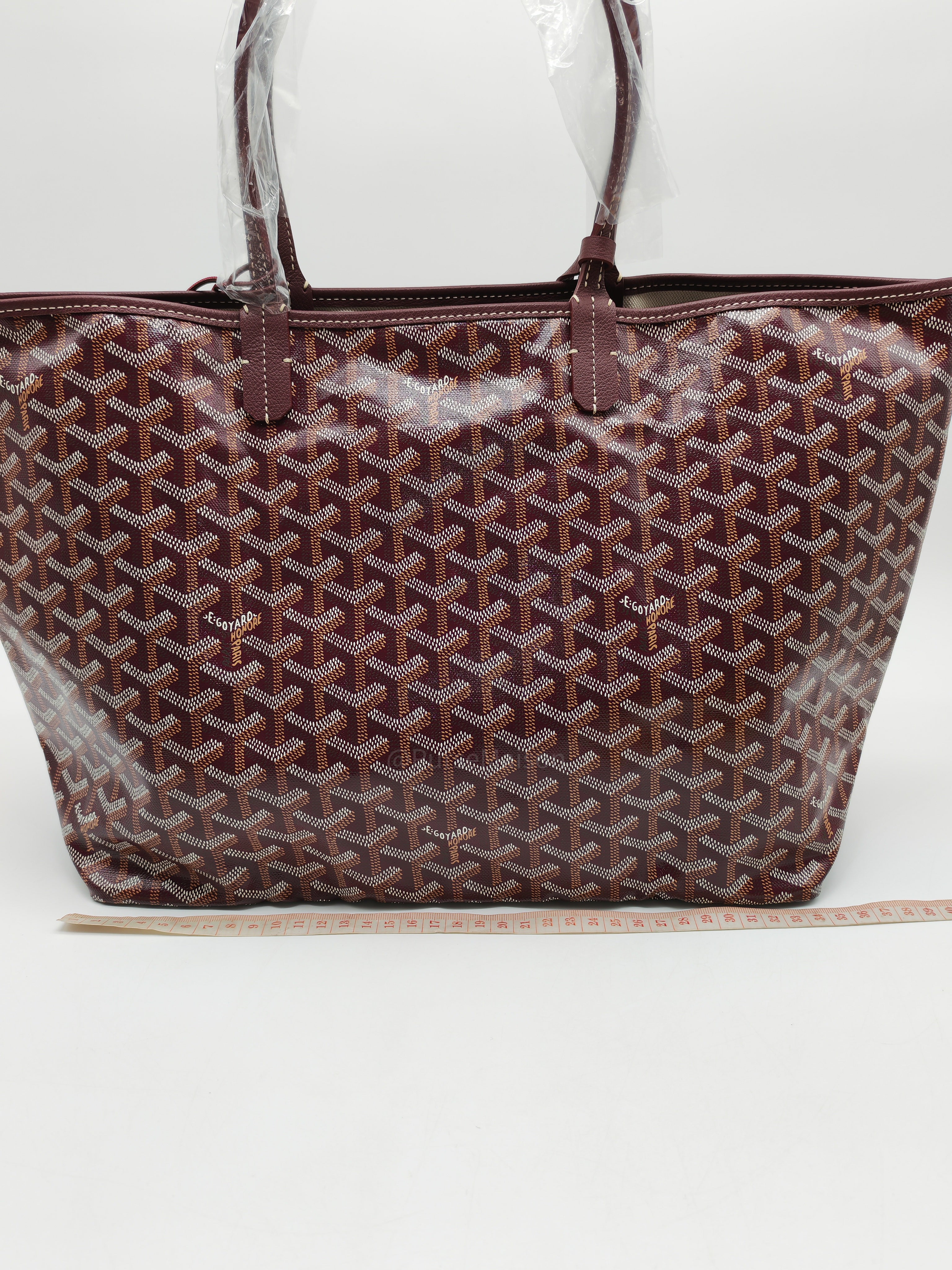 Goyard Saint Louis PM in Bordeaux Goyardine Canvas with Croc Universal Clip Charm | Purse Maison Luxury Bags Shop
