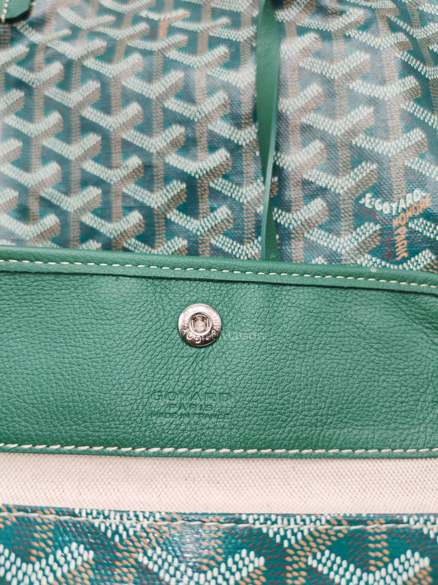 Saint Louis PM in Green Goyardine Canvas | Purse Maison Luxury Bags Shop