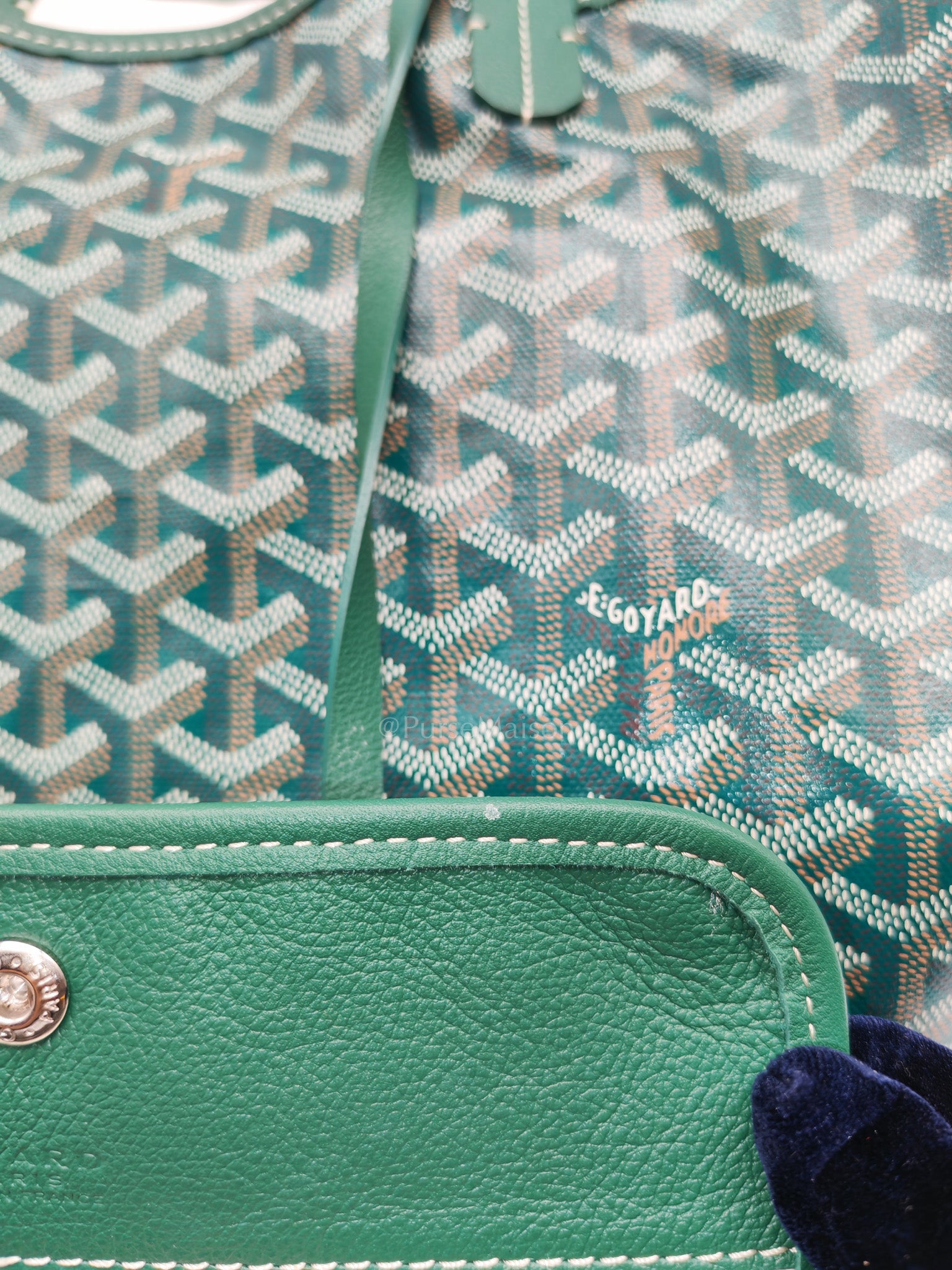 Saint Louis PM in Green Goyardine Canvas | Purse Maison Luxury Bags Shop