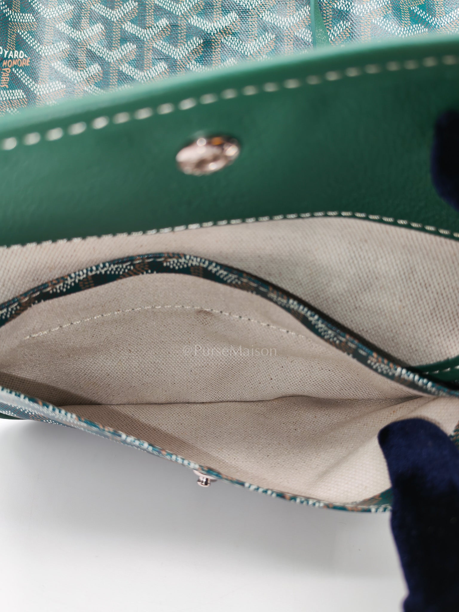 Saint Louis PM in Green Goyardine Canvas | Purse Maison Luxury Bags Shop