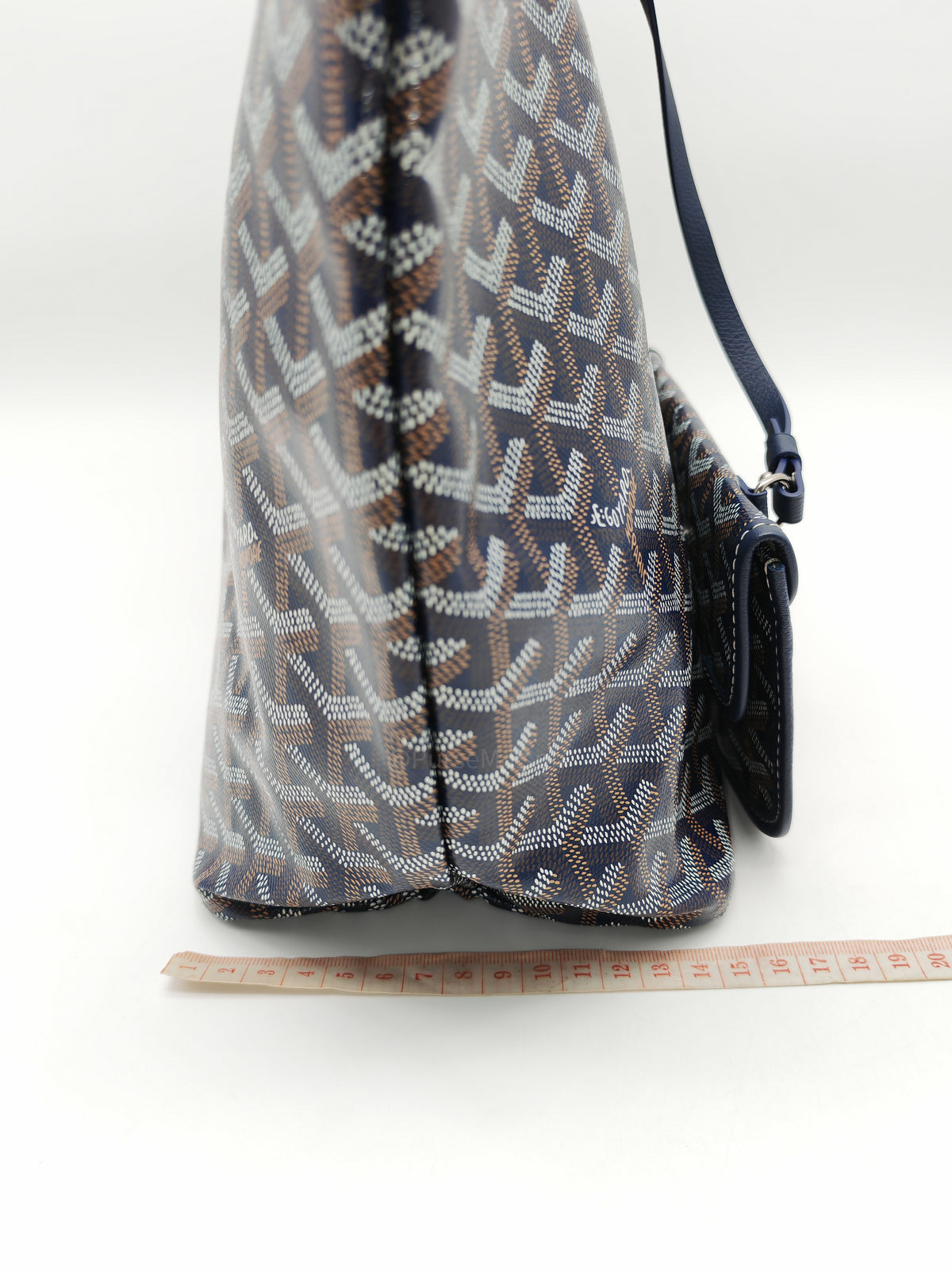 Goyard Saint Louis PM in Navy Blue Goyardine Canvas with Croc Universal Clip Charm | Purse Maison Luxury Bags Shop