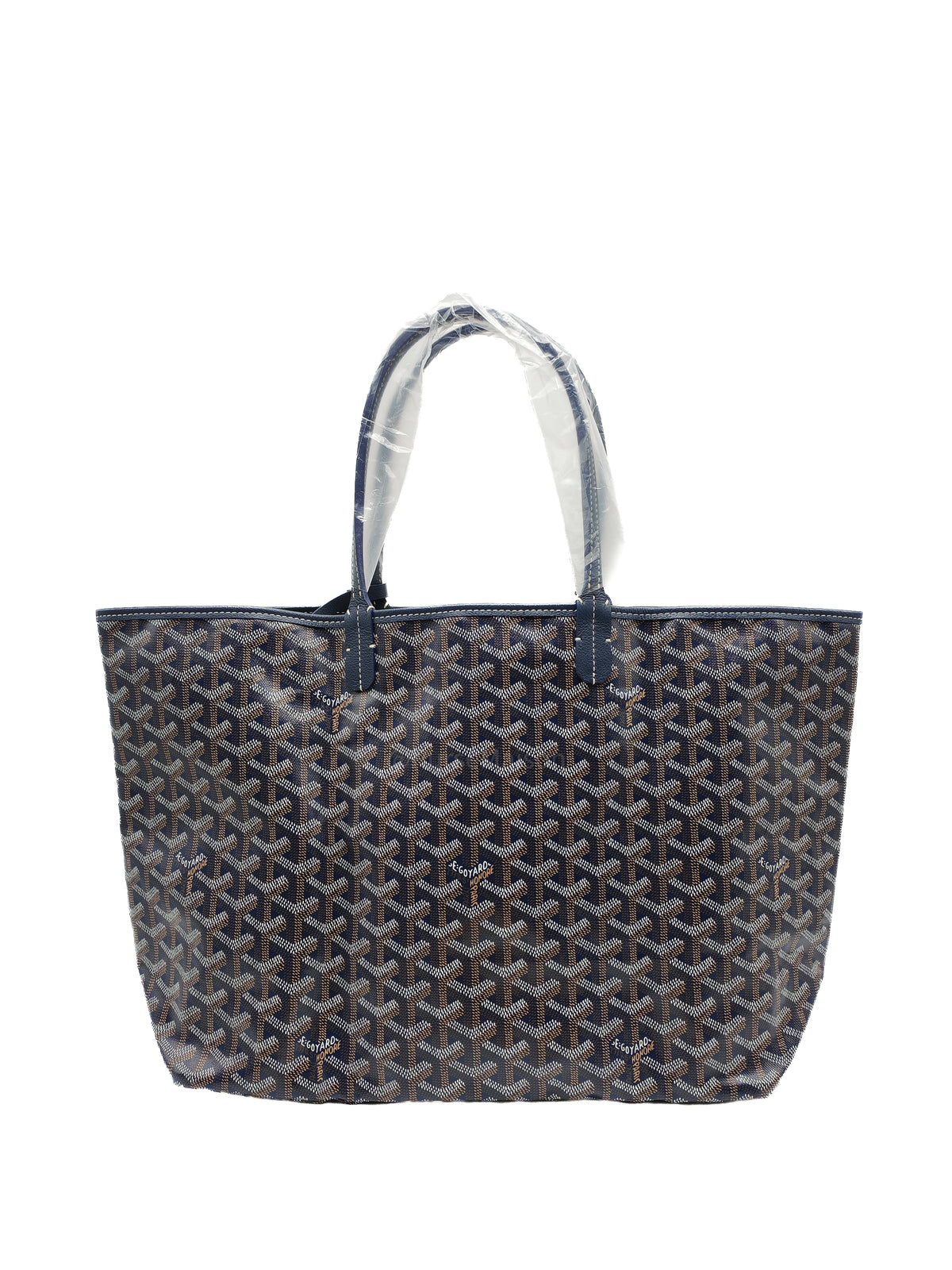 Goyard Saint Louis PM in Navy Blue Goyardine Canvas with Croc Universal Clip Charm | Purse Maison Luxury Bags Shop