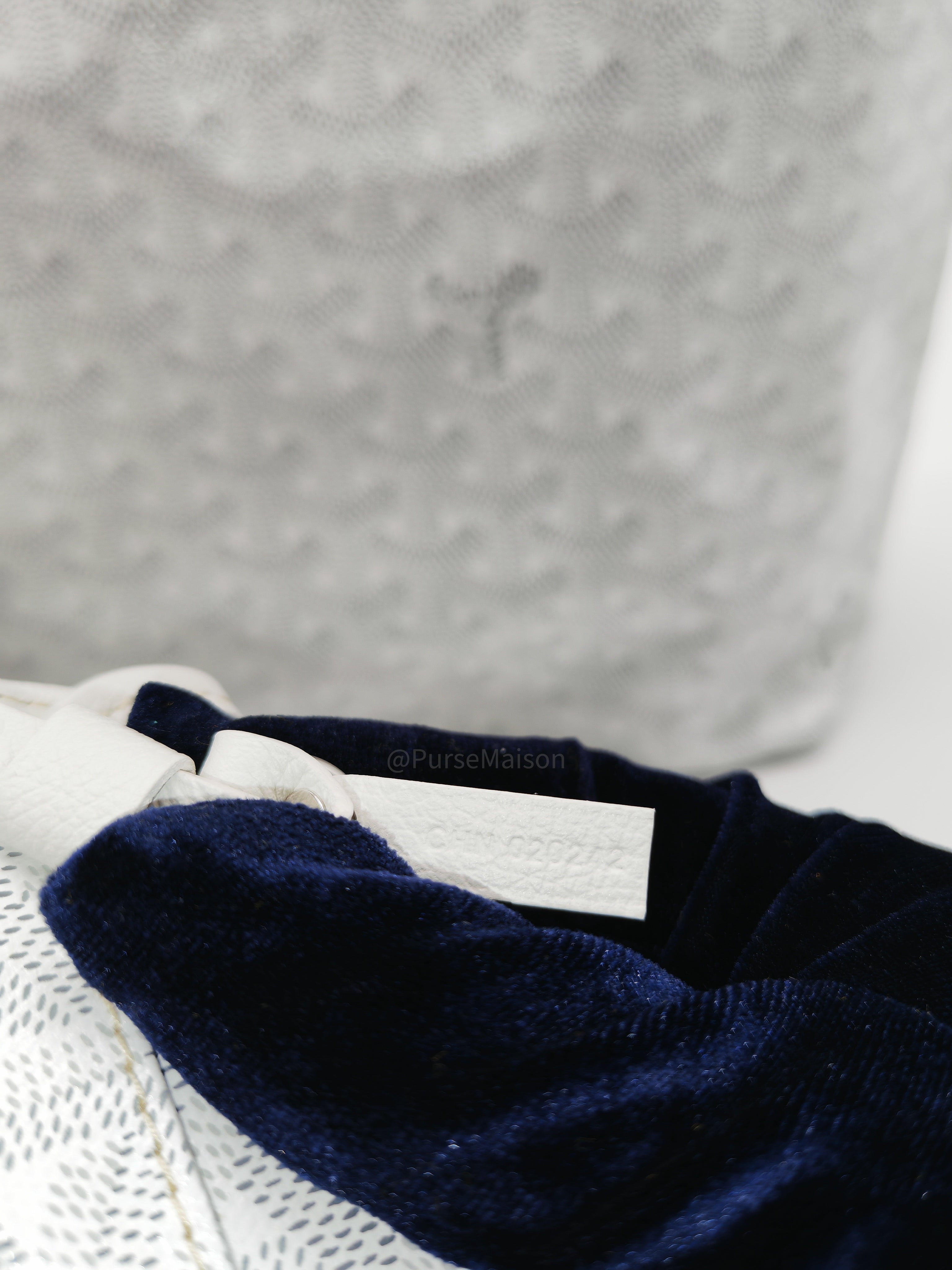 Goyard Saint Louis PM in White Goyardine Canvas with Croc Universal Clip Charm | Purse Maison Luxury Bags Shop
