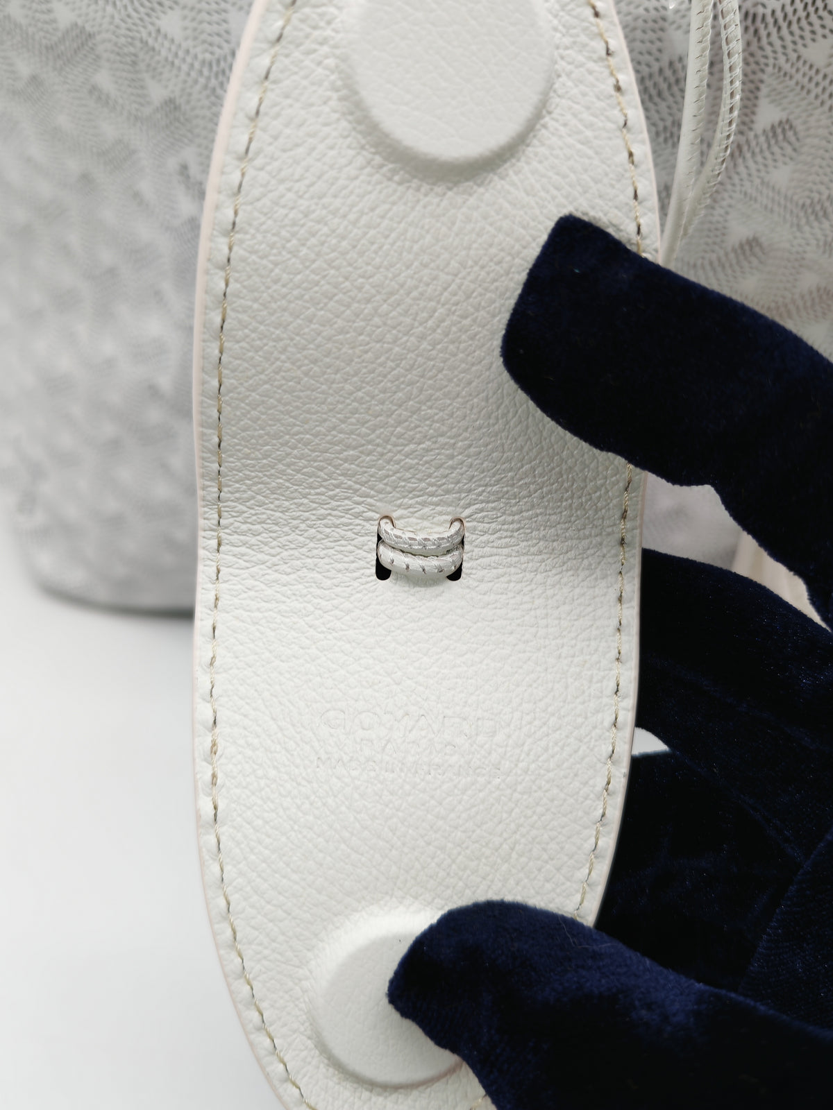 Goyard Saint Louis PM in White Goyardine Canvas with Croc Universal Clip Charm | Purse Maison Luxury Bags Shop