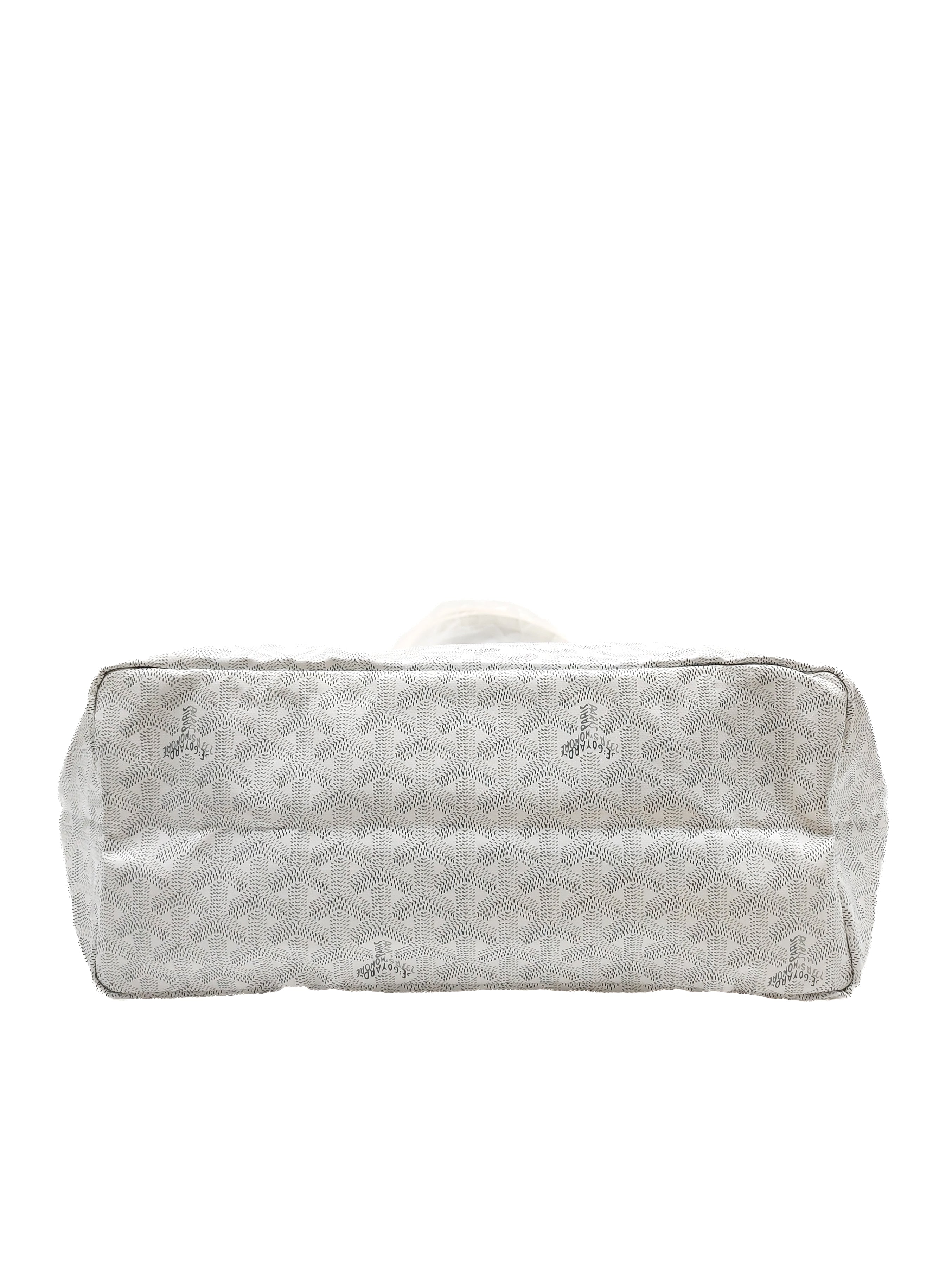 Goyard Saint Louis PM in White Goyardine Canvas with Croc Universal Clip Charm | Purse Maison Luxury Bags Shop