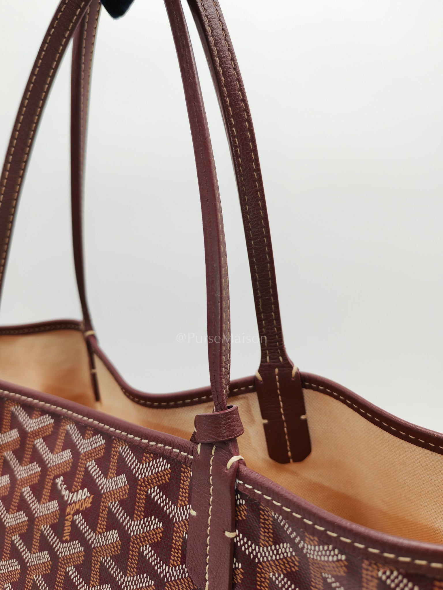 Goyard Saint Louis PM Tote Bag in Burgundy Goyardine Canvas | Purse Maison Luxury Bags Shop