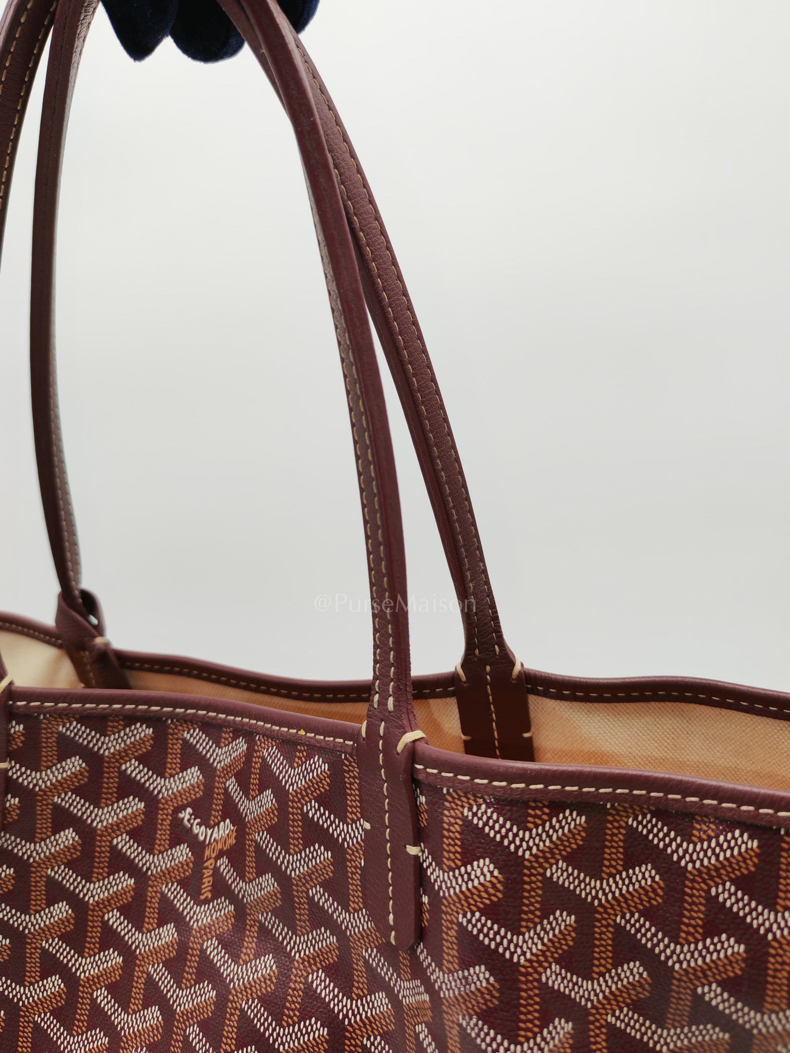 Goyard Saint Louis PM Tote Bag in Burgundy Goyardine Canvas | Purse Maison Luxury Bags Shop