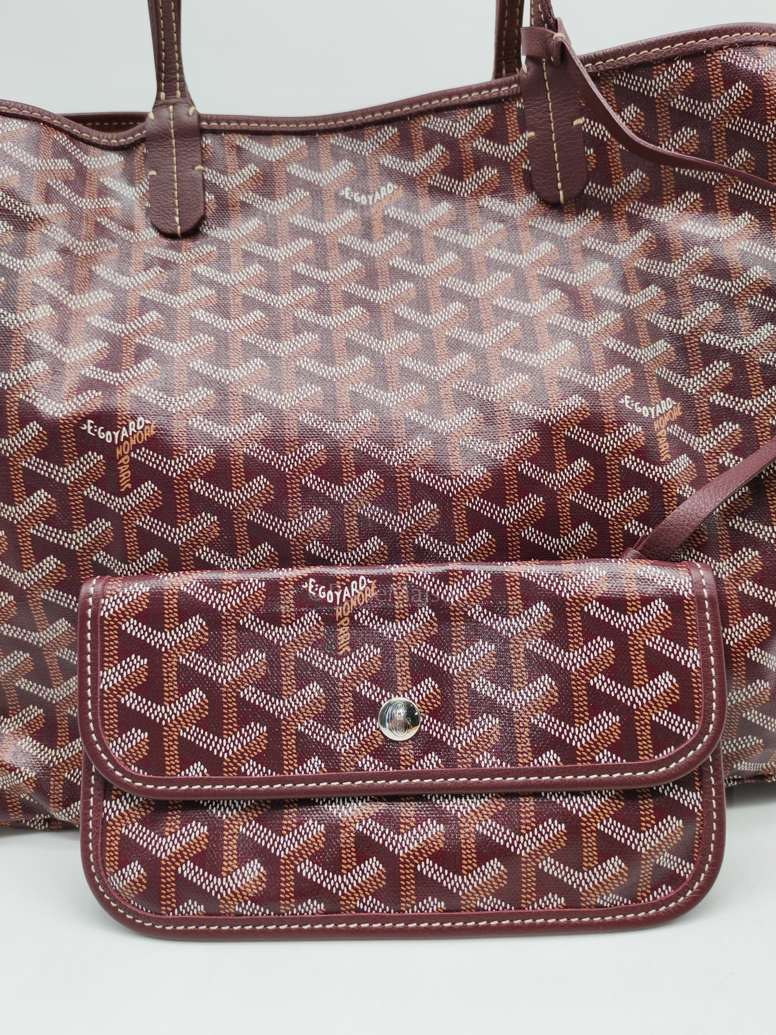 Goyard Saint Louis PM Tote Bag in Burgundy Goyardine Canvas | Purse Maison Luxury Bags Shop