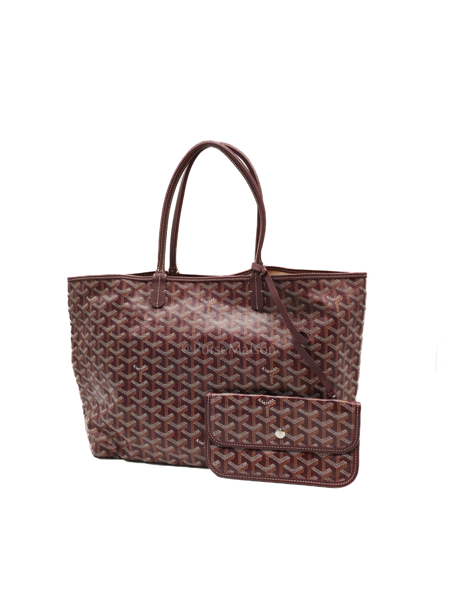 Goyard Saint Louis PM Tote Bag in Burgundy Goyardine Canvas | Purse Maison Luxury Bags Shop