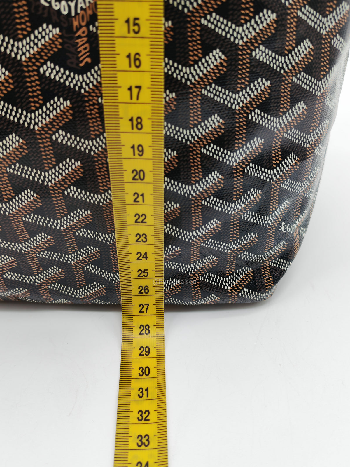 Goyard Saint Louis PM Tote Bag in Noir et Naturel/Tan Goyardine Canvas with Croc Universel Clip Charm | Purse Maison Luxury Bags Shop