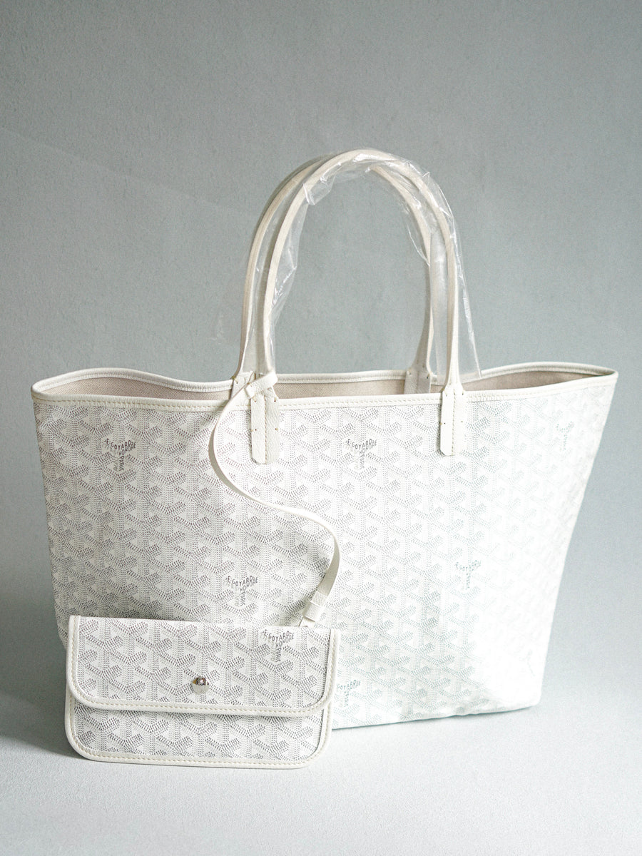 Goyard Tote Bag Saint Louis PM Women's Blanc White PVC Leather