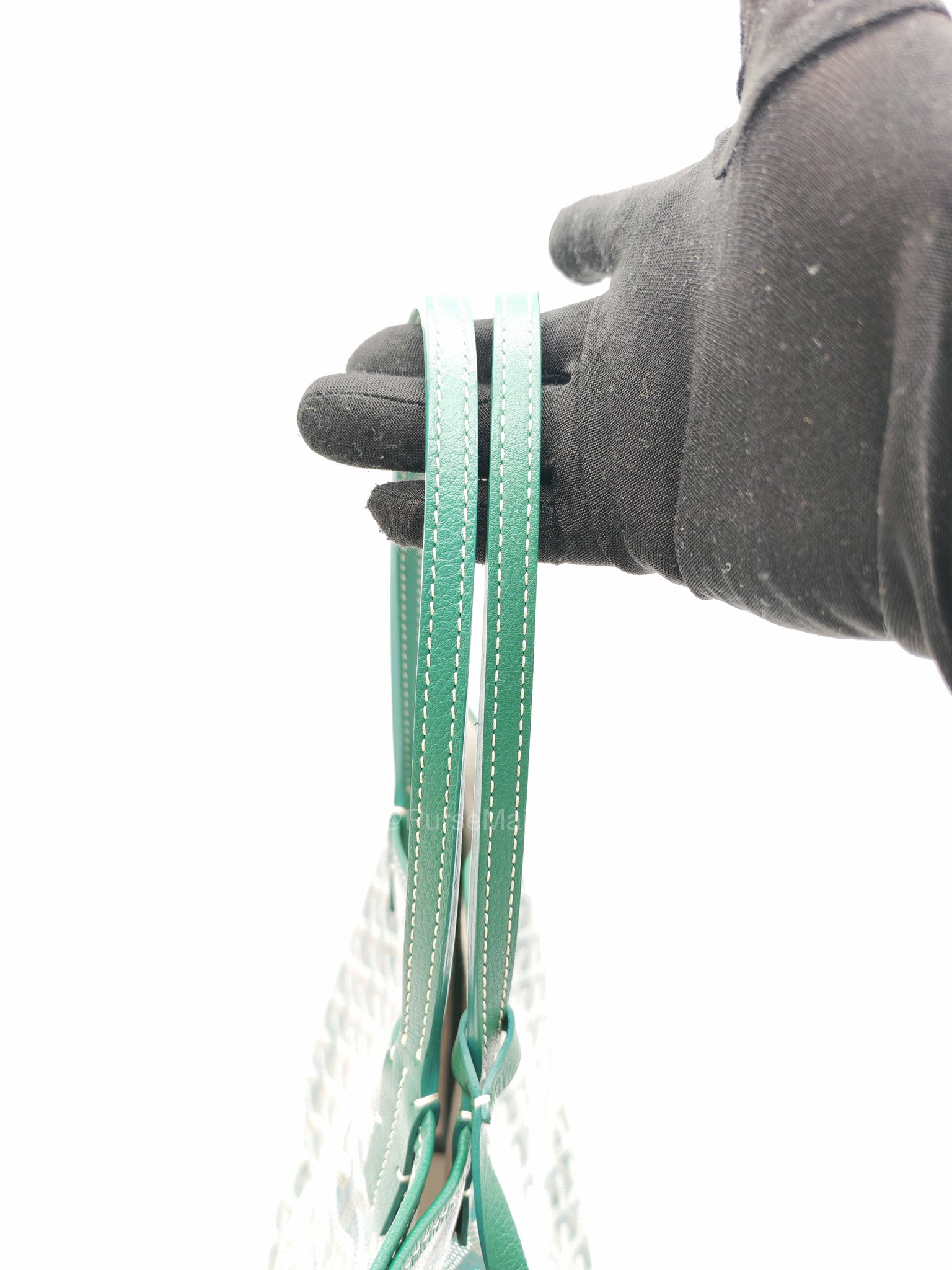 Goyard Saint Louis PM with Croc Universal Clip Charm in Green Goyardine Canvas | Purse Maison Luxury Bags Shop