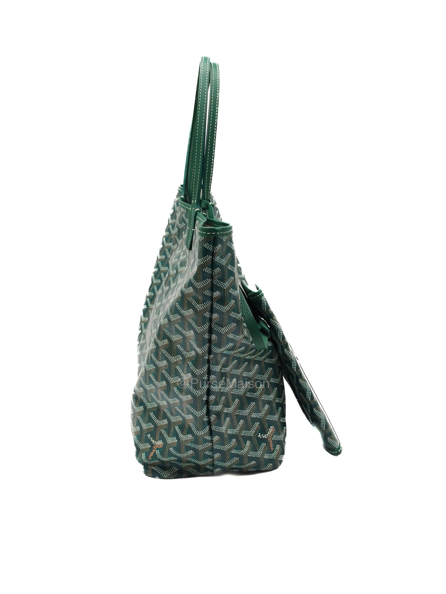 Goyard Saint Louis PM with Croc Universal Clip Charm in Green Goyardine Canvas | Purse Maison Luxury Bags Shop