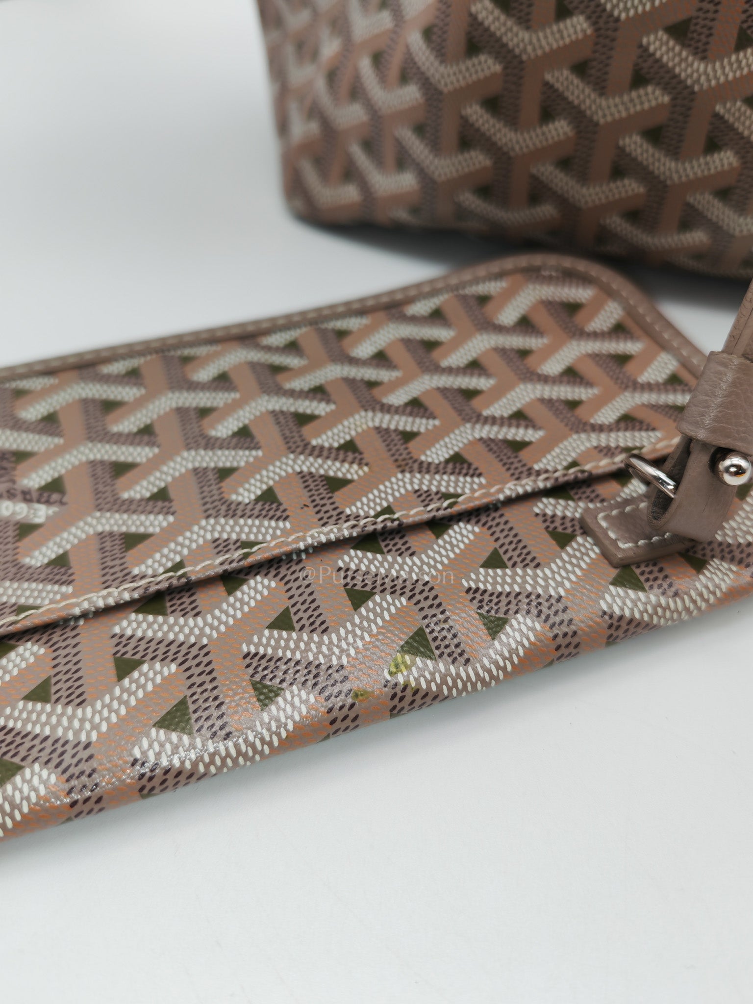 Goyard Saint Louis Tote Bag Pm in Claire-Voie Khaki Goyardine Canvas | Purse Maison Luxury Bags Shop