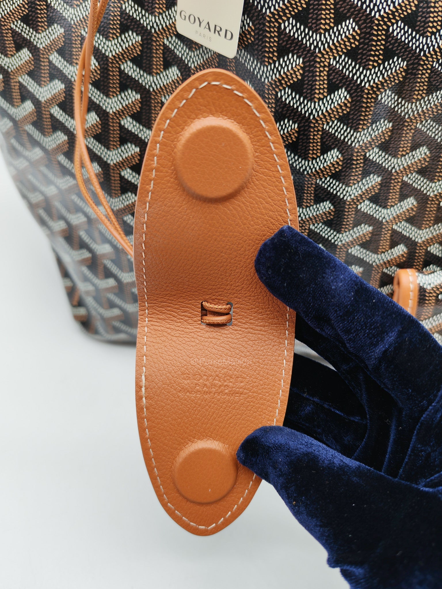 Goyard Saint Louis Tote Bag PM in Tan Goyardine Canvas with Croc Universal Clip Charm | Purse Maison Luxury Bags Shop