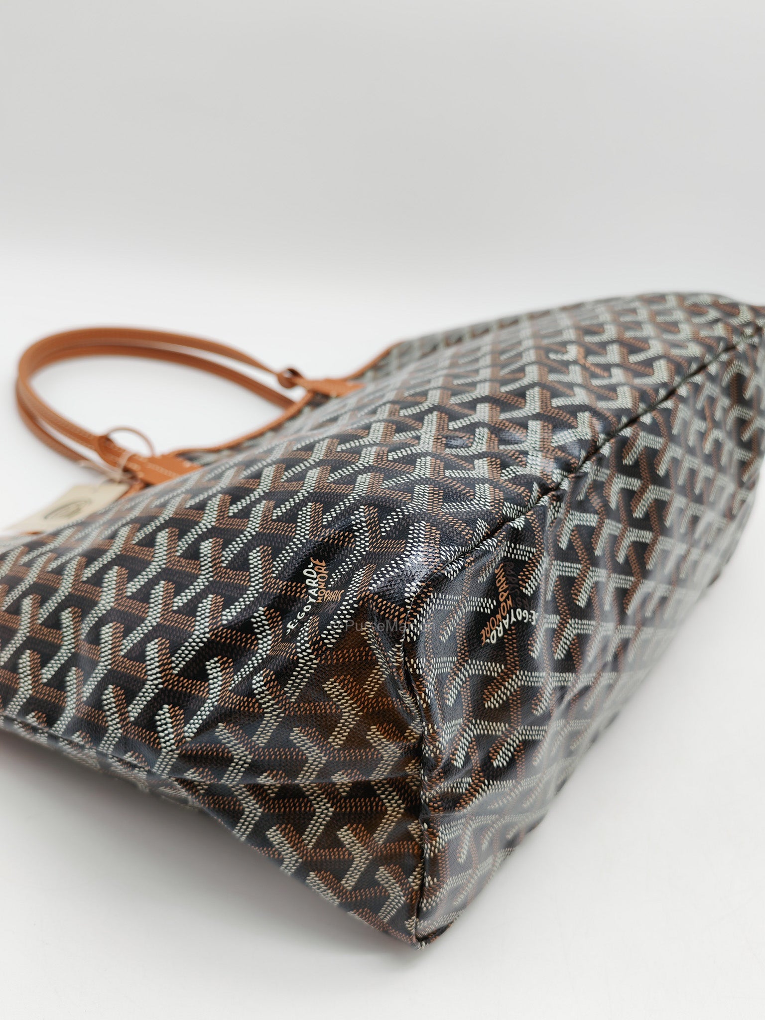 Goyard Saint Louis Tote Bag PM in Tan Goyardine Canvas with Croc Universal Clip Charm | Purse Maison Luxury Bags Shop