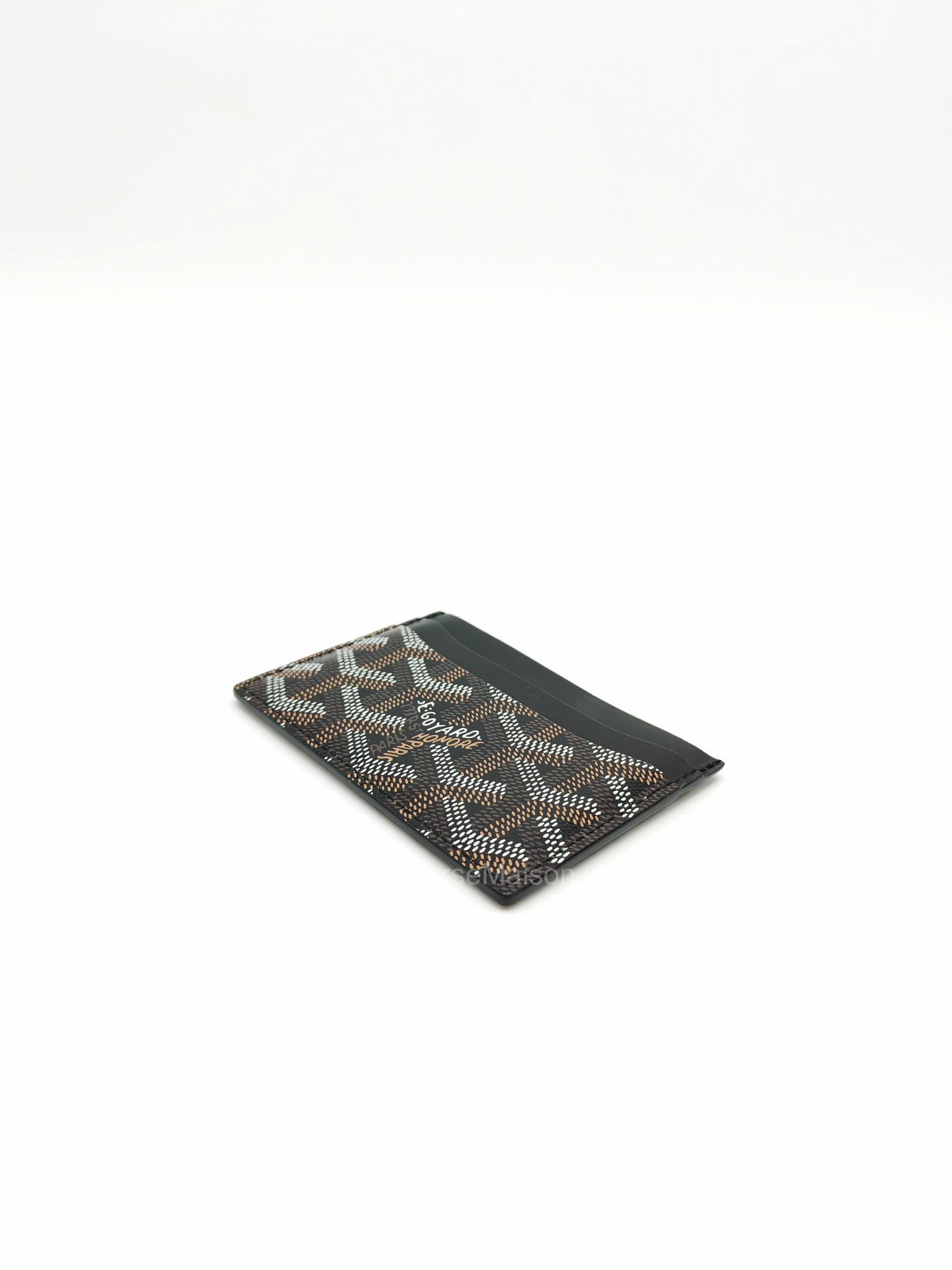 Goyard Saint Sulpice Card Holder in Black Goyardine Canvas | Purse Maison Luxury Bags Shop