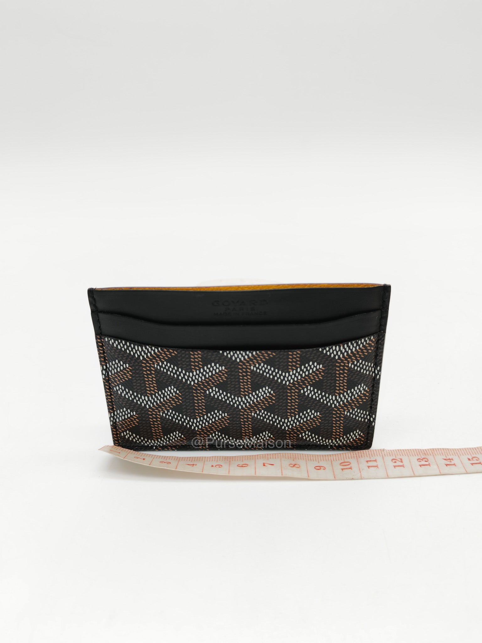Goyard Saint Sulpice Card Holder in Black Goyardine Canvas | Purse Maison Luxury Bags Shop