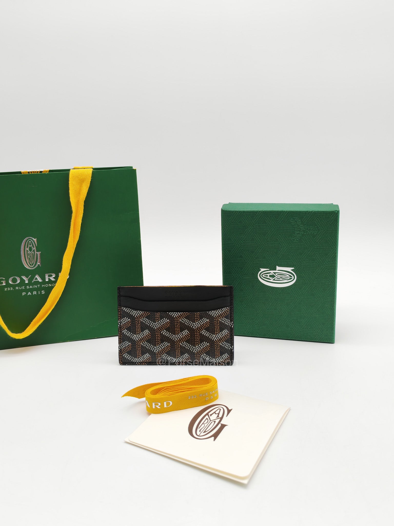 Goyard Saint Sulpice Card Holder in Black Goyardine Canvas | Purse Maison Luxury Bags Shop