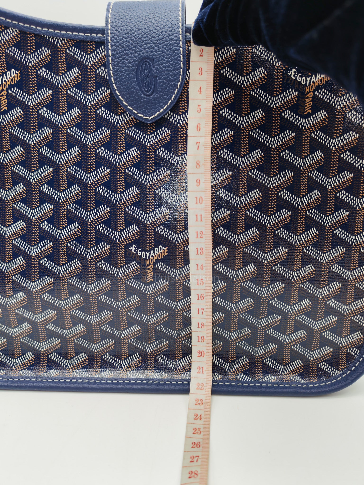 Sac Musette Crossbody Bag Pm in Navy Blue Goyardine Canvas