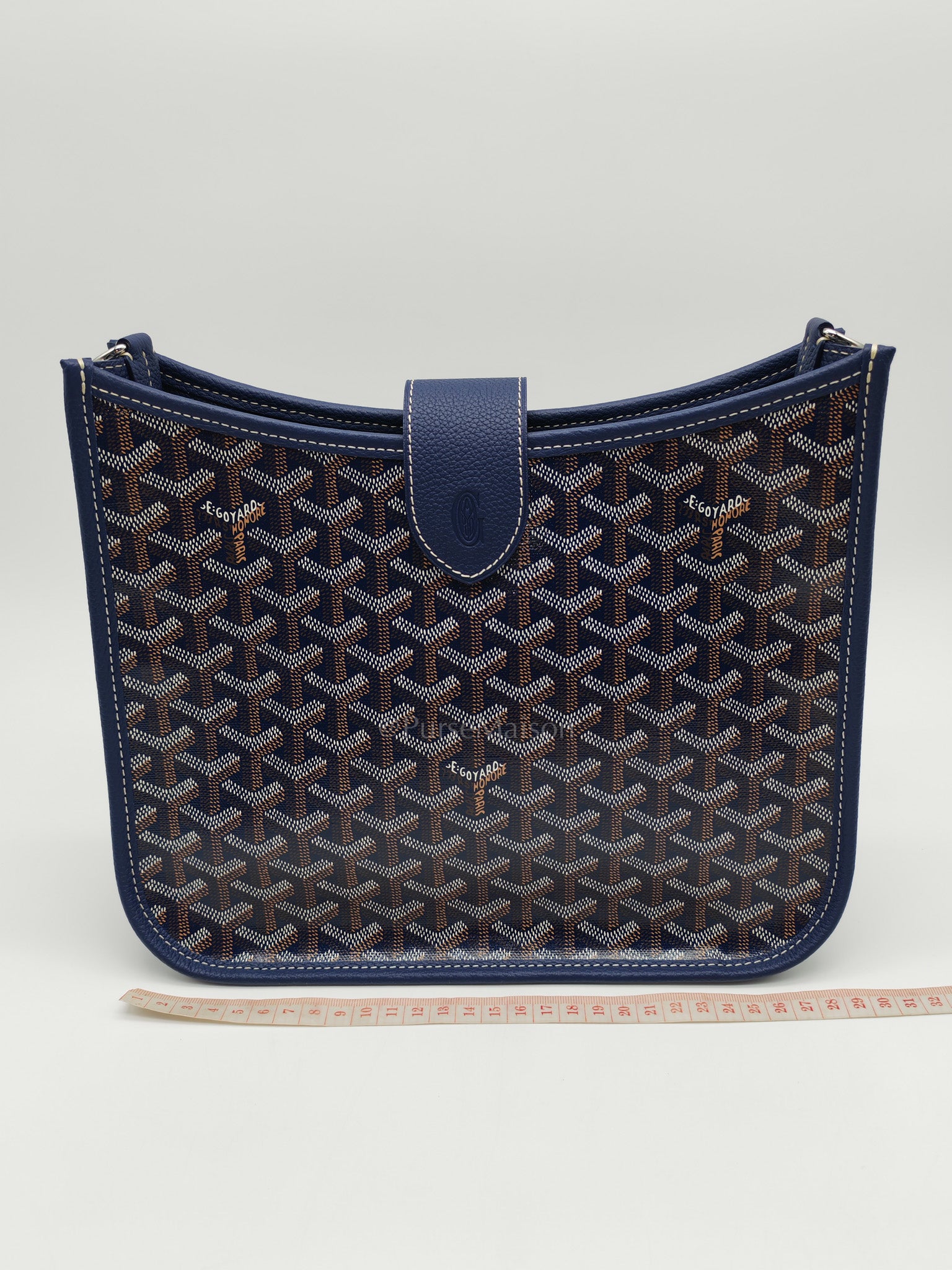 Sac Musette Crossbody Bag Pm in Navy Blue Goyardine Canvas