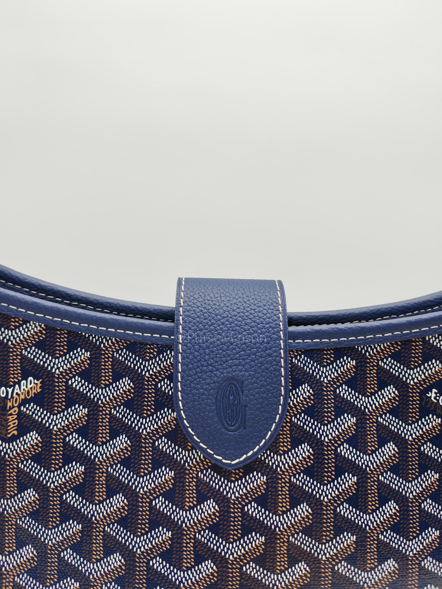 Sac Musette Crossbody Bag Pm in Navy Blue Goyardine Canvas