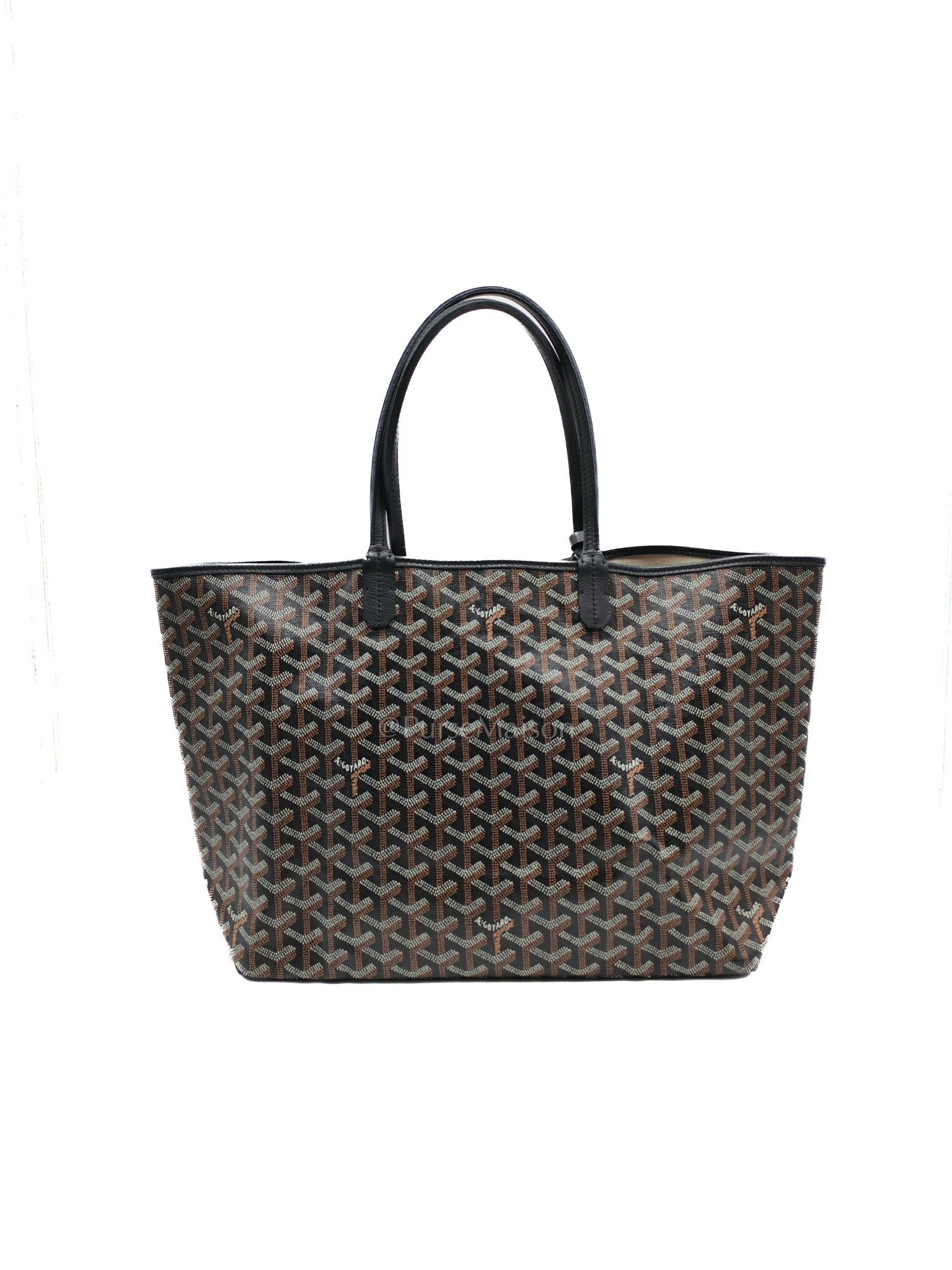 Saint Louis Tote Bag PM in Black Goyardine Canvas
